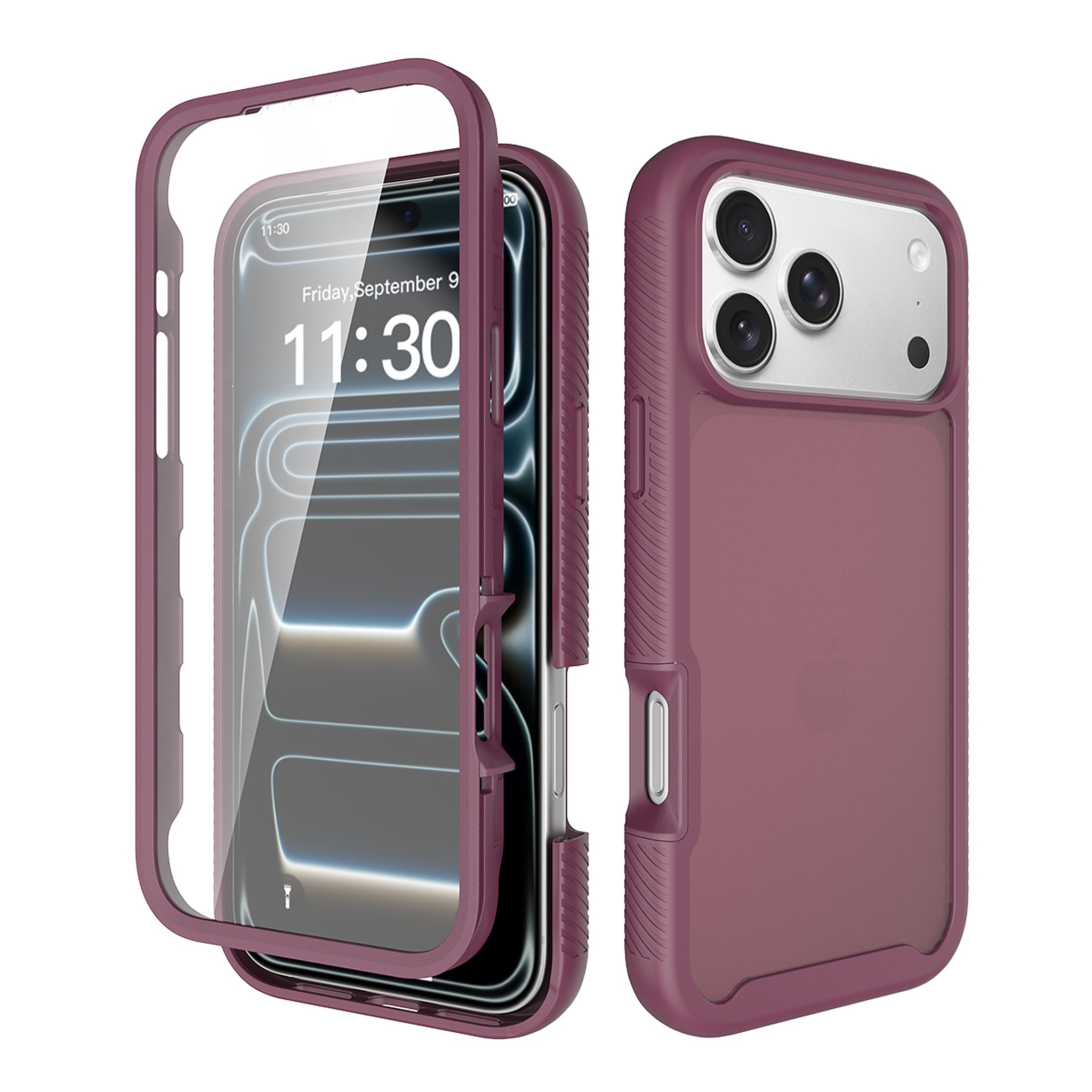 SendaFit Matte Starry Rugged Case for iPhone 18 Pro Max (Fits iPhone 17 Pro Max) (with Screen Protector) - Cherry Red