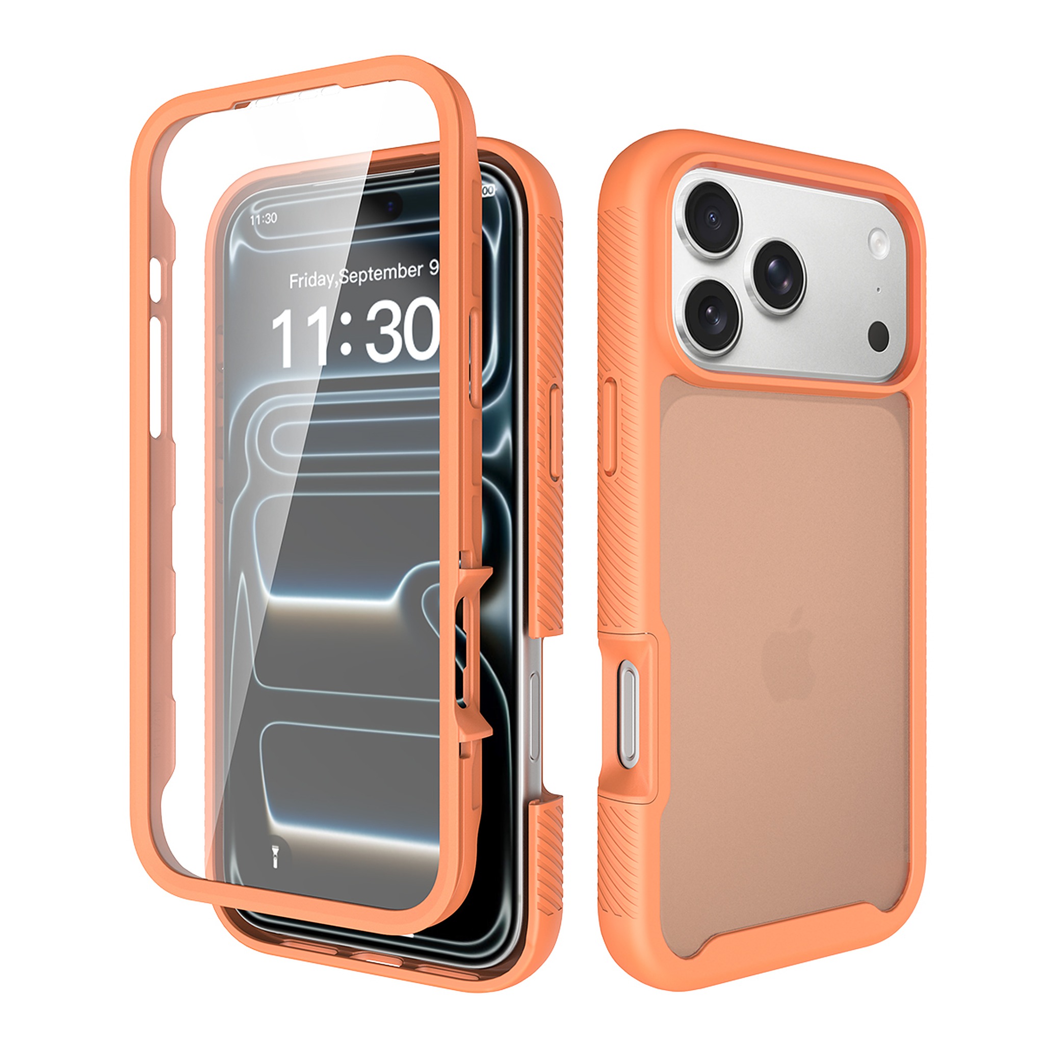 SendaFit Matte Starry Rugged Case for iPhone 18 Pro Max (Fits iPhone 17 Pro Max) (with Screen Protector) - Orange