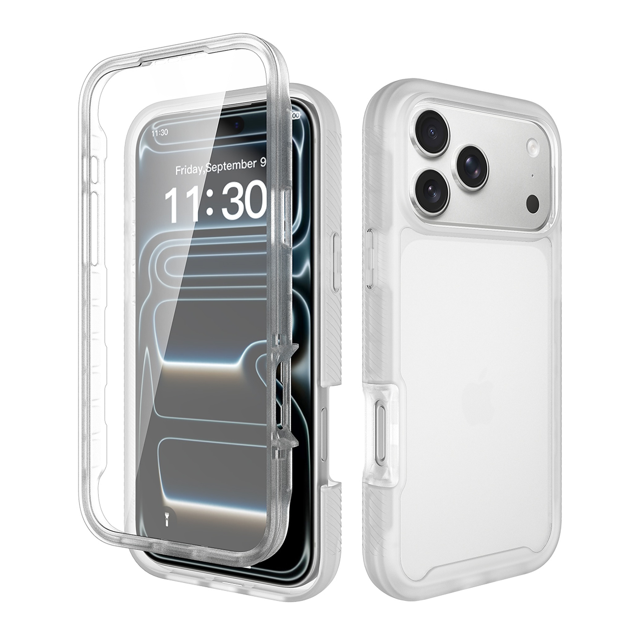 SendaFit Matte Starry Rugged Case for iPhone 18 Pro Max (Fits iPhone 17 Pro Max) (with Screen Protector) - Frosted Clear