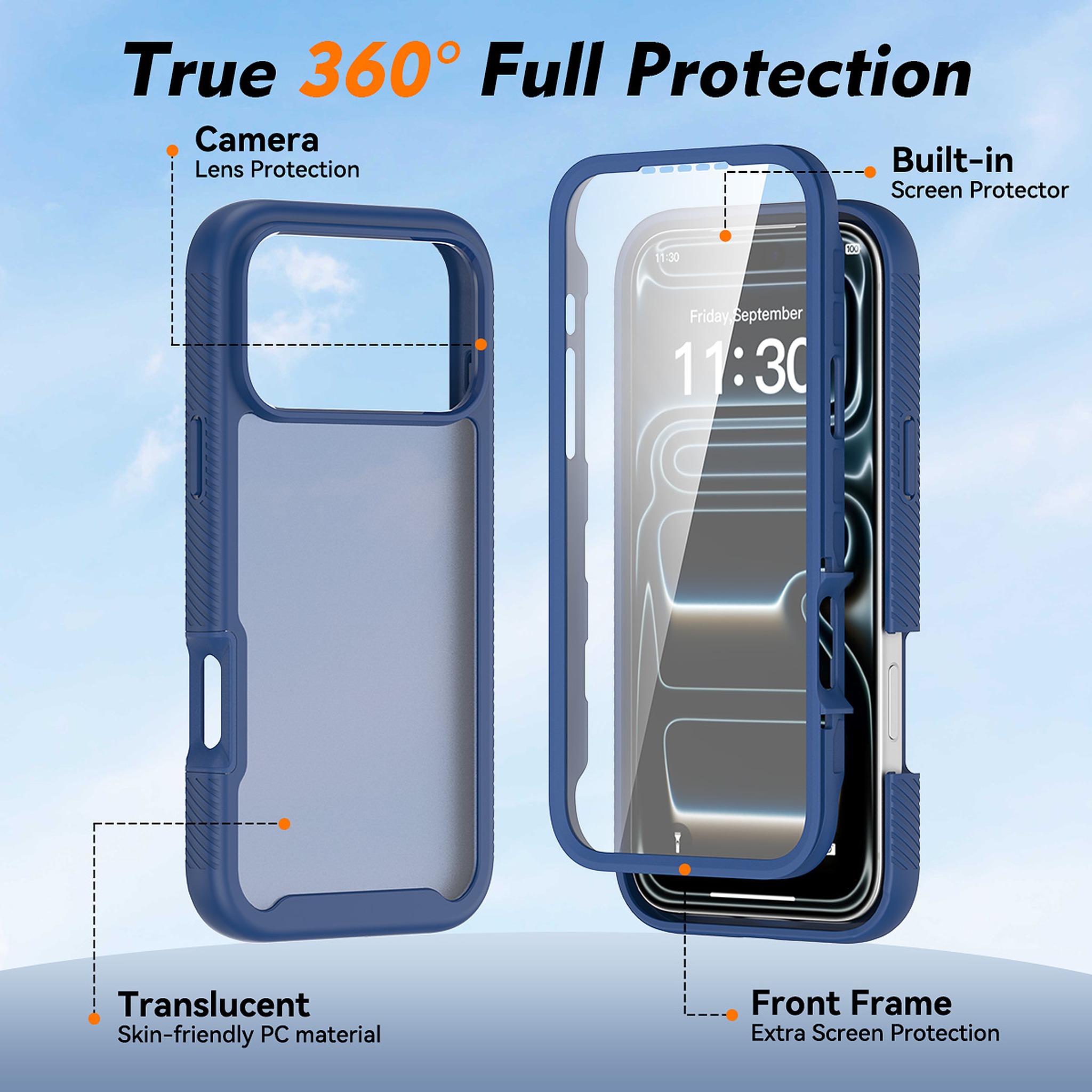 SendaFit Matte Starry Rugged Case for iPhone 18 Pro Max (Fits iPhone 17 Pro Max) (with Screen Protector) detail 1