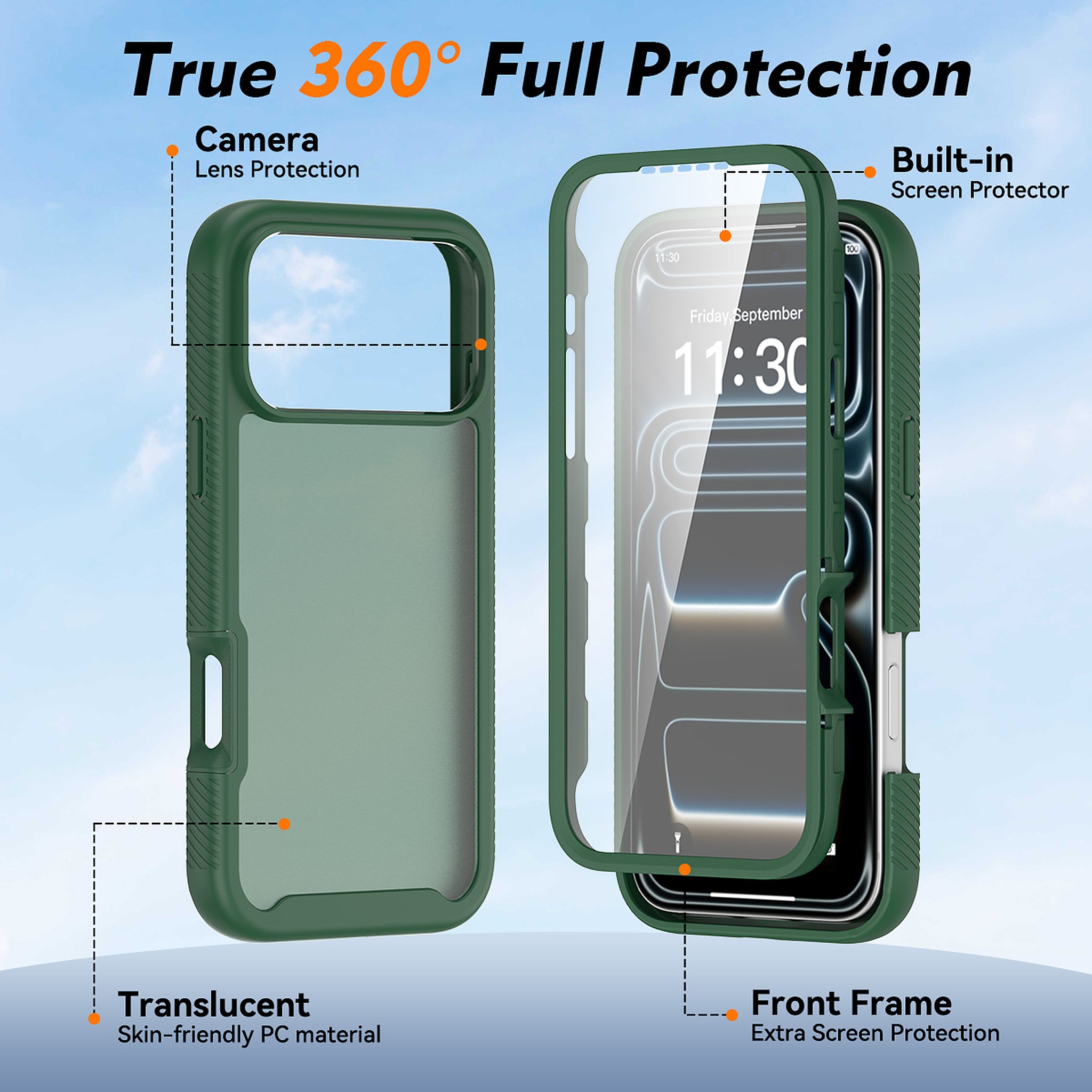 SendaFit Matte Starry Rugged Case for iPhone 18 Pro Max (Fits iPhone 17 Pro Max) (with Screen Protector) detail 2