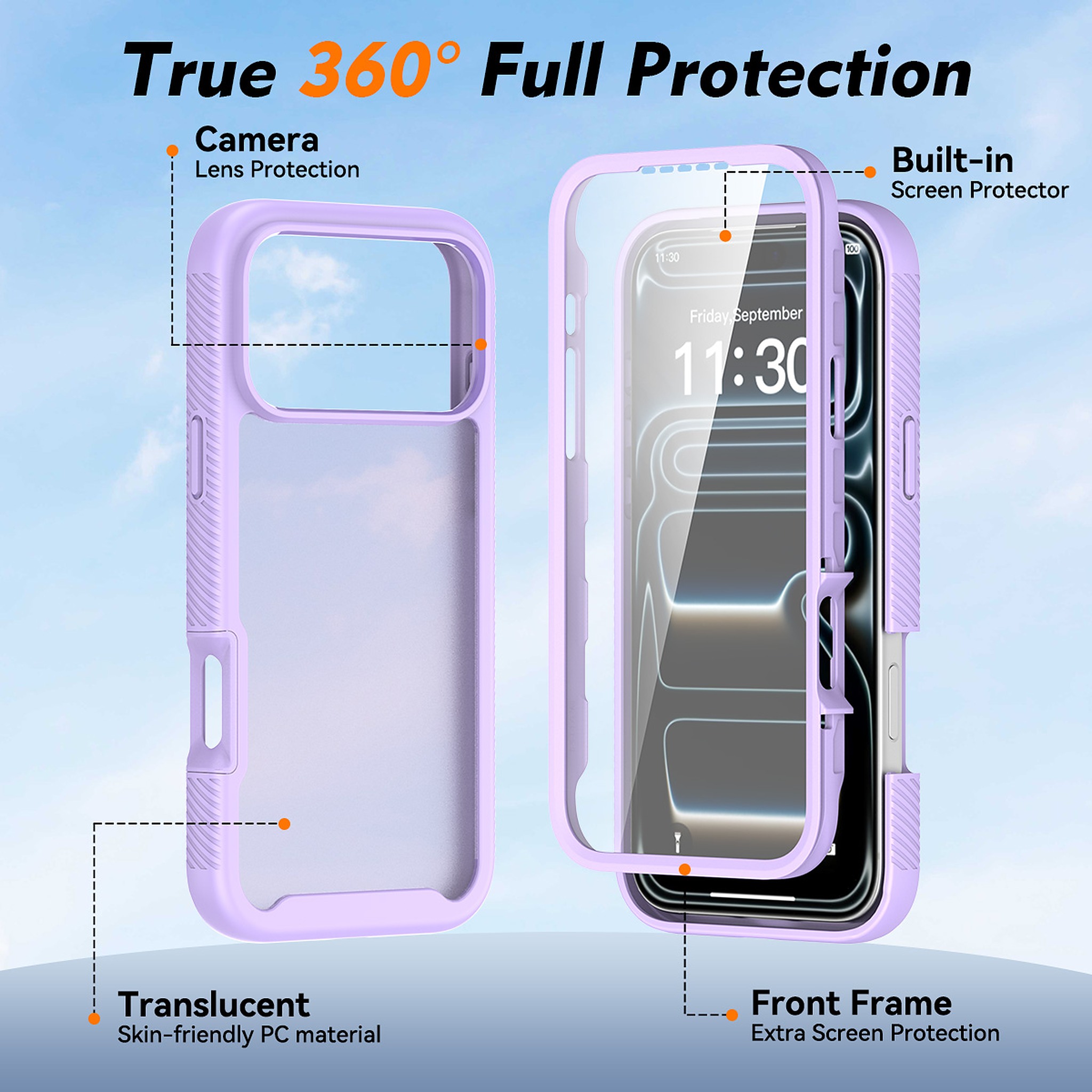SendaFit Matte Starry Rugged Case for iPhone 18 Pro Max (Fits iPhone 17 Pro Max) (with Screen Protector) detail 3