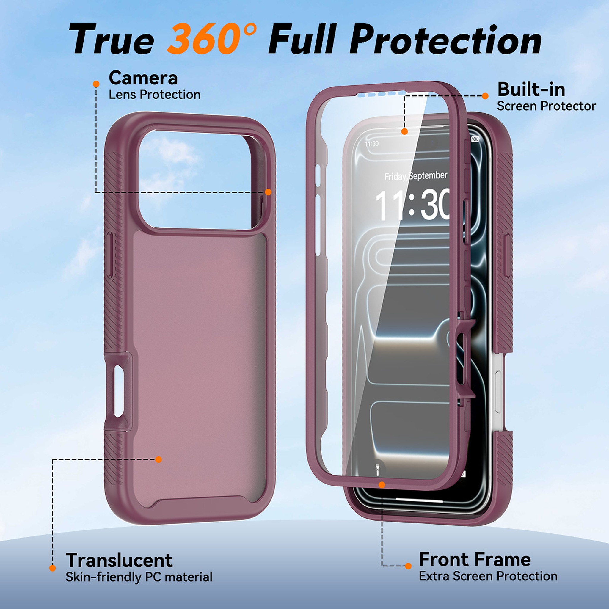 SendaFit Matte Starry Rugged Case for iPhone 18 Pro Max (Fits iPhone 17 Pro Max) (with Screen Protector) detail 6