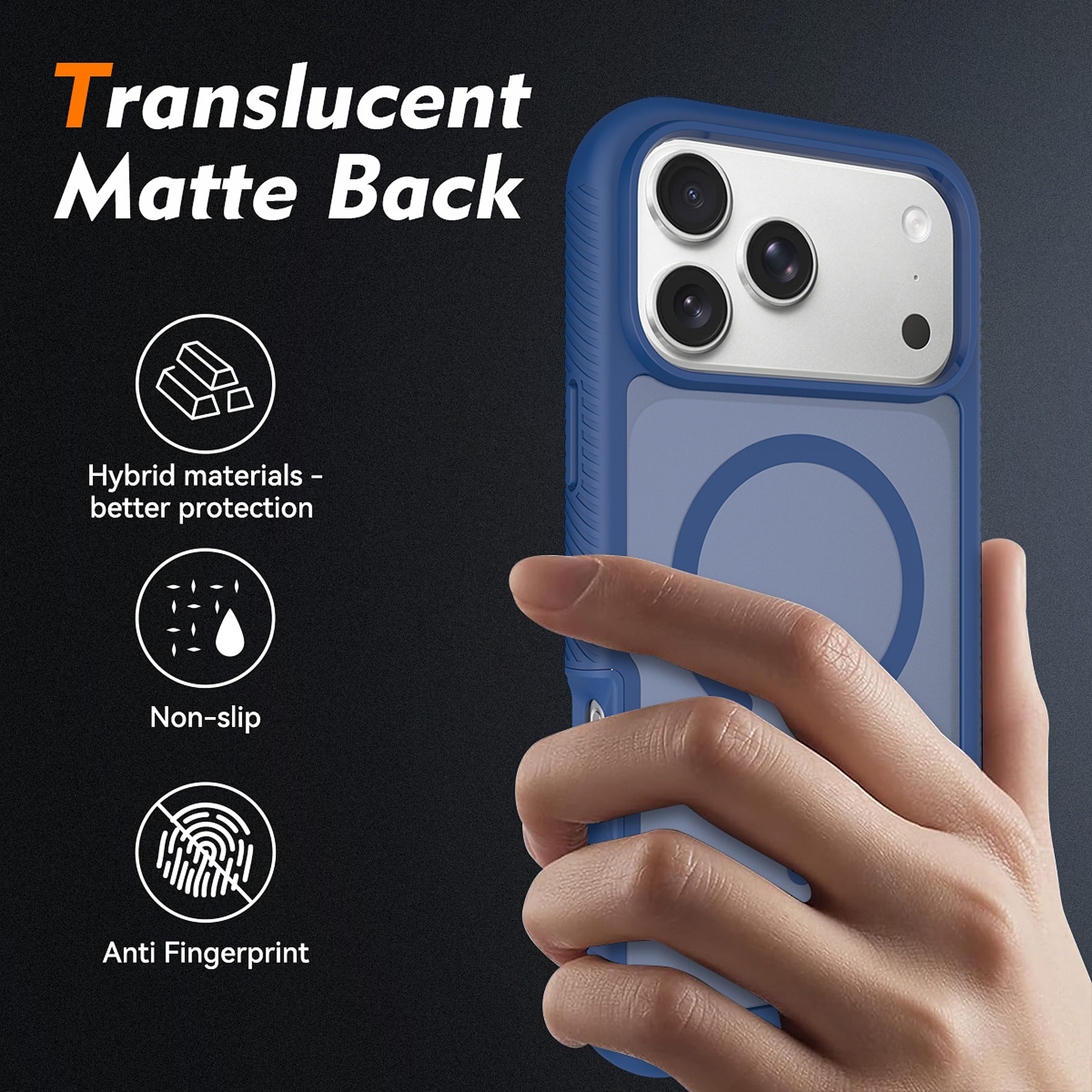 SendaFit Matte Starry Rugged MagSafe Case for iPhone 18 Pro Max (Fits iPhone 17 Pro Max) (with Screen Protector) detail 1