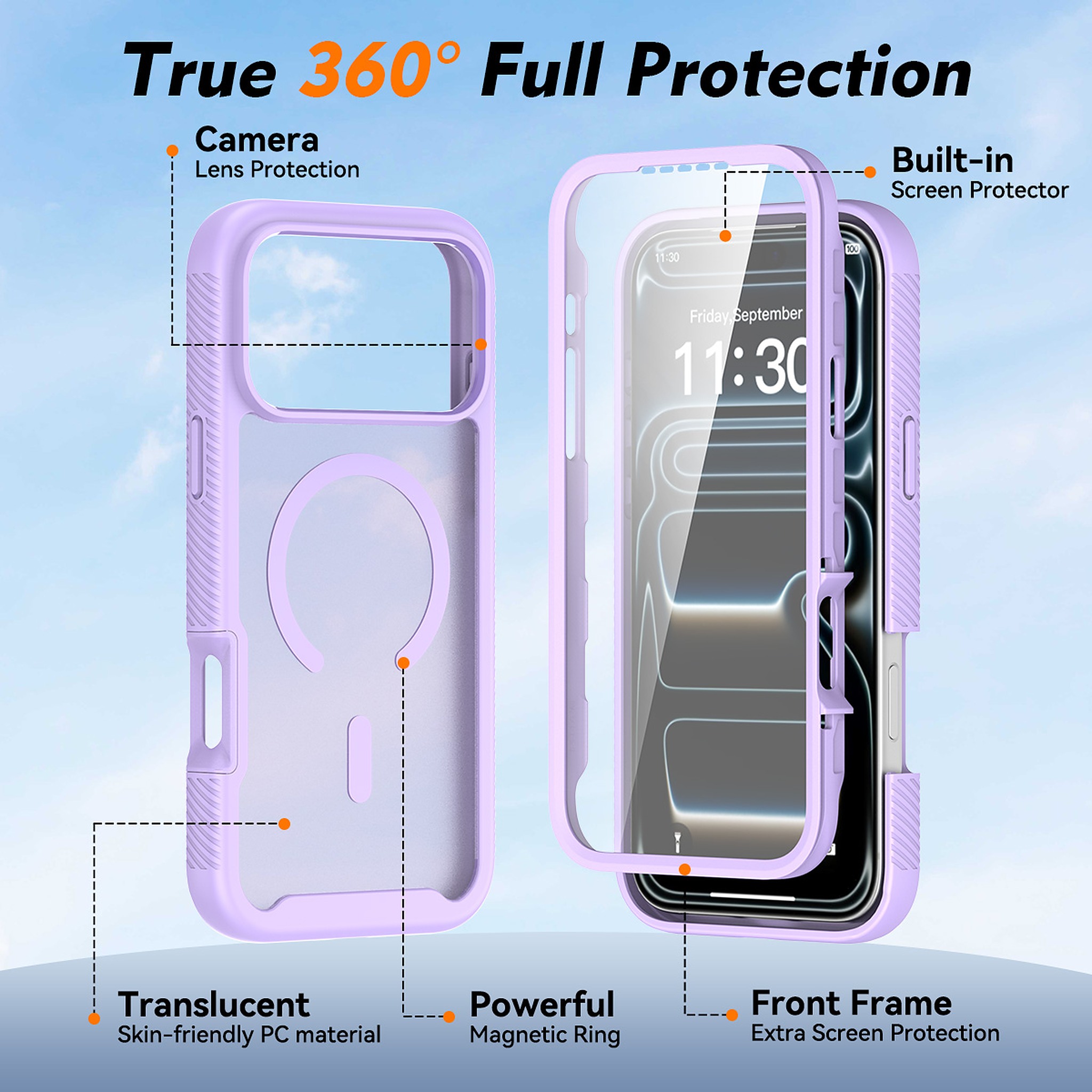 SendaFit Matte Starry Rugged MagSafe Case for iPhone 18 Pro Max (Fits iPhone 17 Pro Max) (with Screen Protector) detail 11