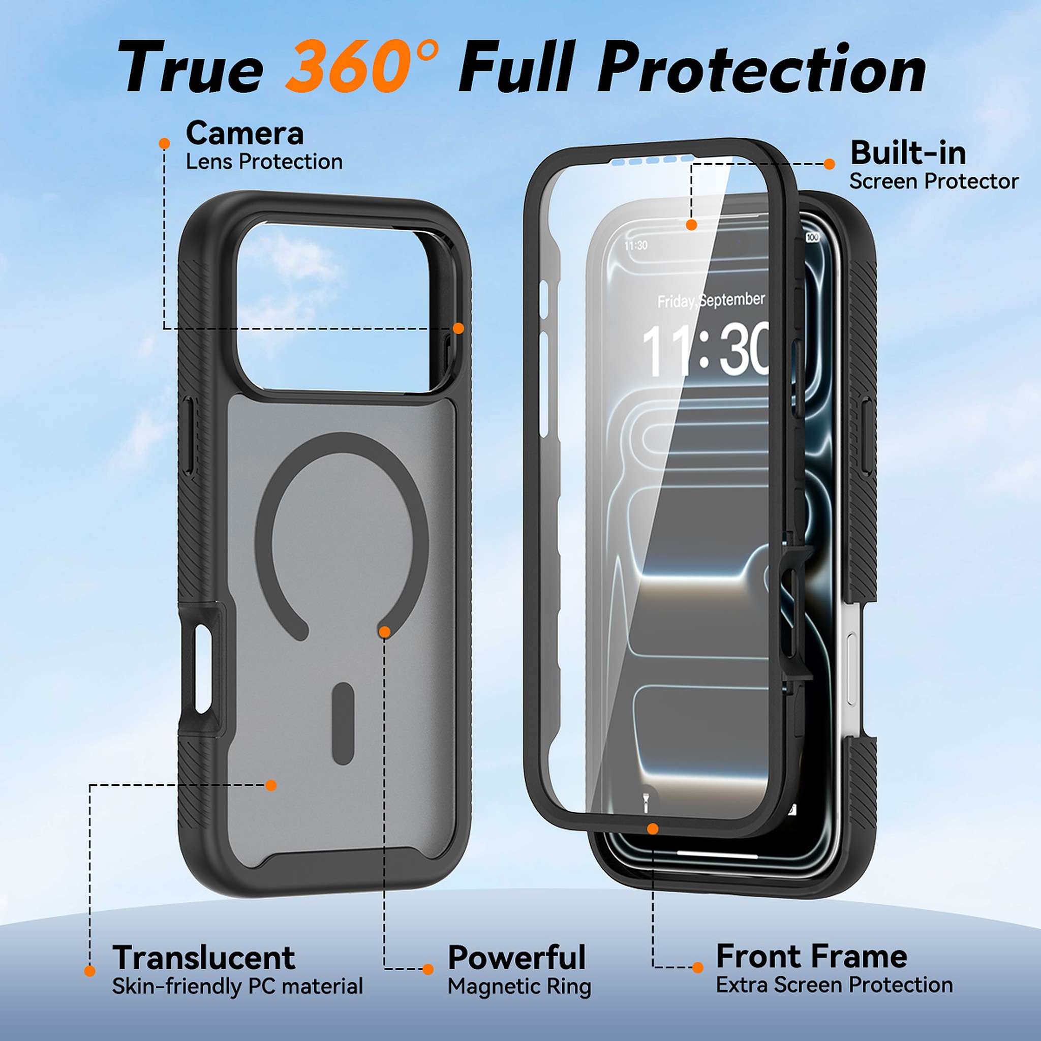 SendaFit Matte Starry Rugged MagSafe Case for iPhone 18 Pro Max (Fits iPhone 17 Pro Max) (with Screen Protector) detail 27