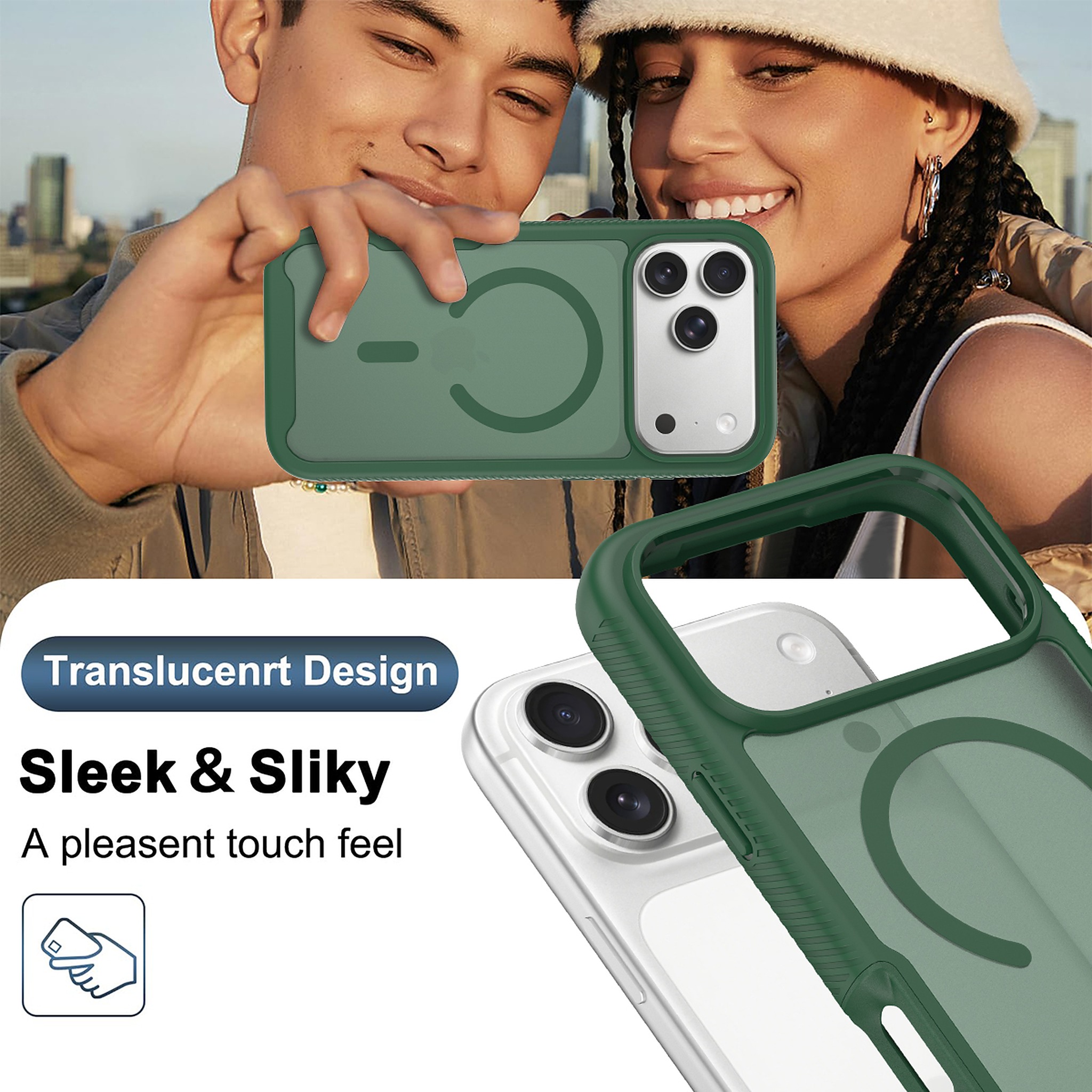SendaFit Matte Starry Rugged MagSafe Case for iPhone 18 Pro Max (Fits iPhone 17 Pro Max) (with Screen Protector) detail 8