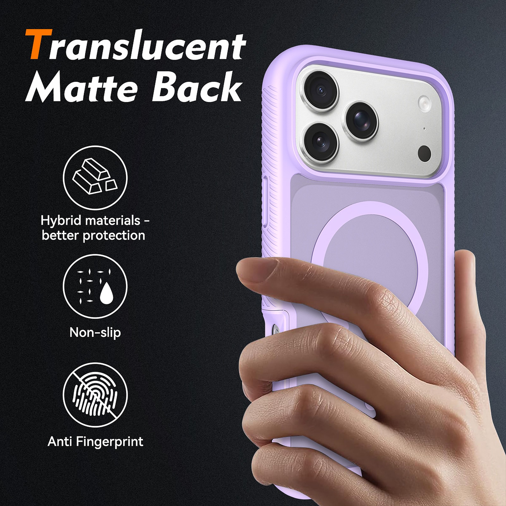 SendaFit Matte Starry Rugged MagSafe Case for iPhone 18 Pro Max (Fits iPhone 17 Pro Max) (with Screen Protector) detail 9