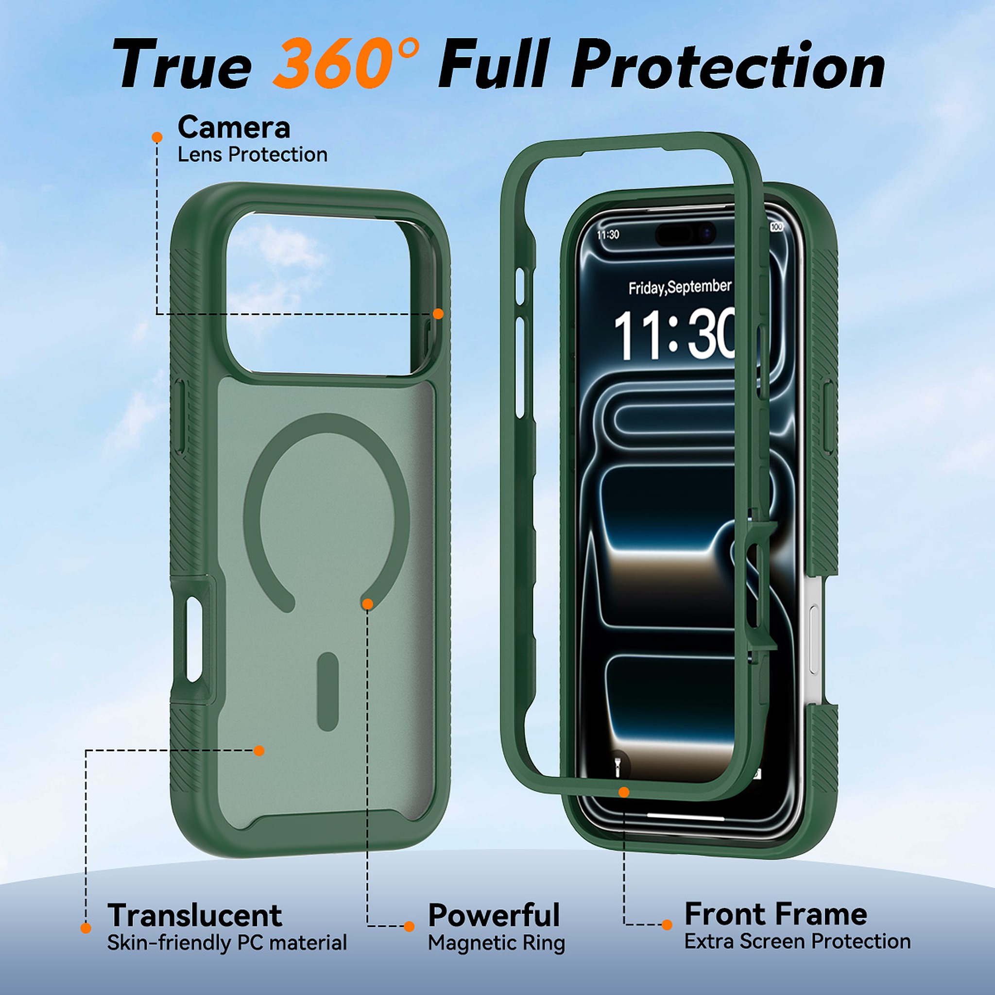 SendaFit Matte Starry Rugged MagSafe Case for iPhone 18 Pro Max (Fits iPhone 17 Pro Max) detail 2