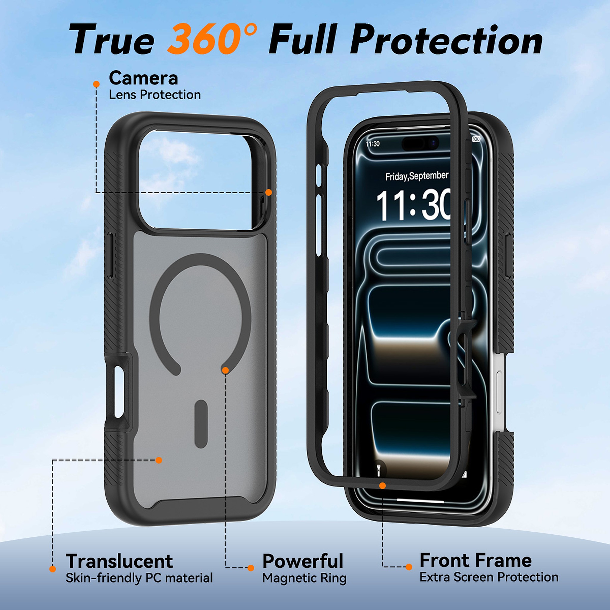 SendaFit Matte Starry Rugged MagSafe Case for iPhone 18 Pro Max (Fits iPhone 17 Pro Max) detail 7