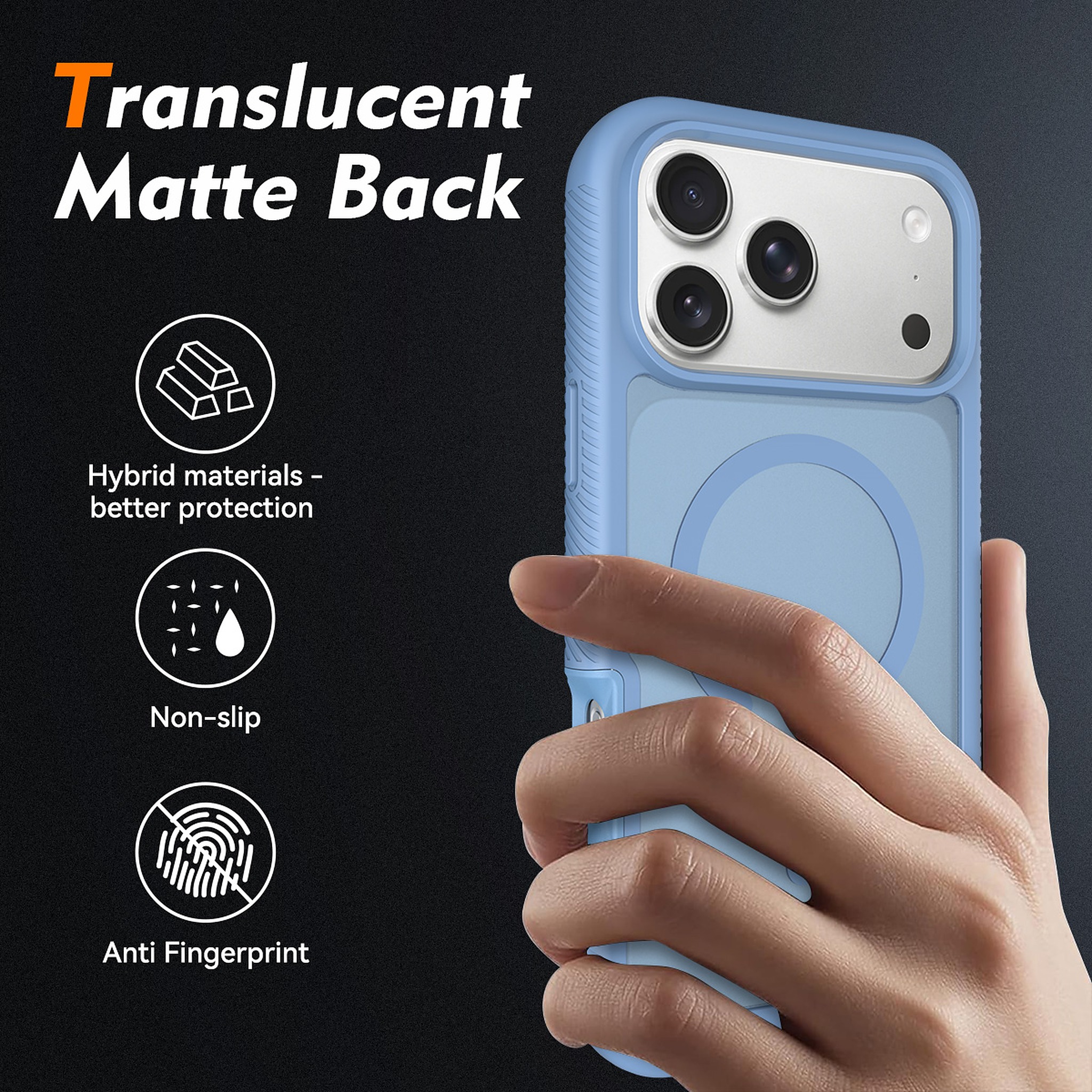 SendaFit Matte Starry Rugged MagSafe Case for iPhone 18 Pro Max (Fits iPhone 17 Pro Max) detail 8