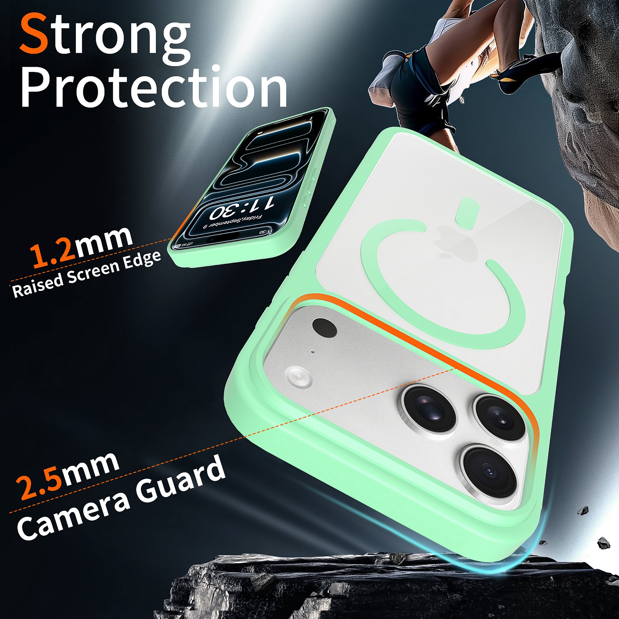 SendaFit Clear Two-in-One MagSafe Case for iPhone 17 Pro Max & 18 Pro Max detail 1