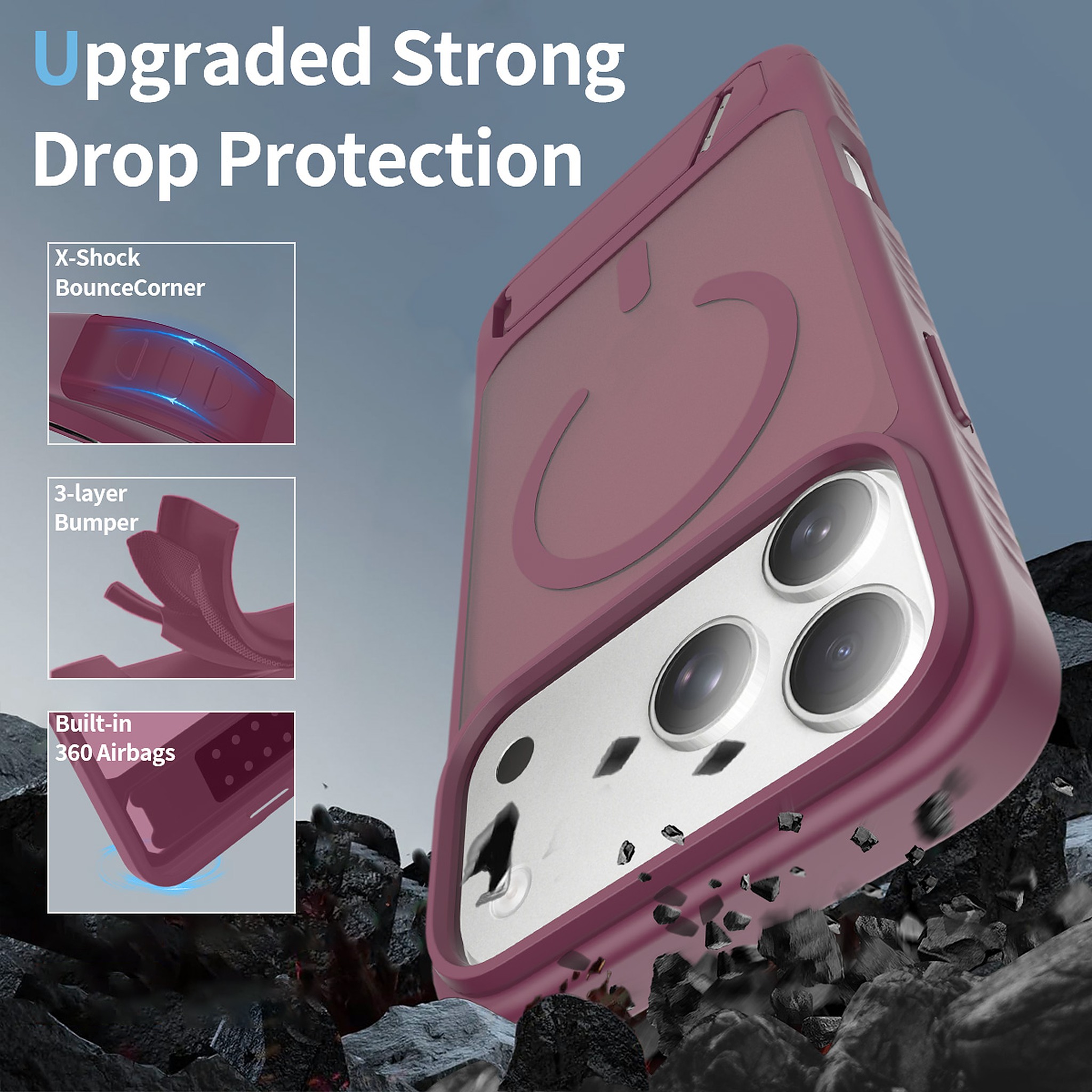 SendaFit Matte 45° Kickstand MagSafe Case for iPhone 18 Pro Max (Fits iPhone 17 Pro Max) detail 1