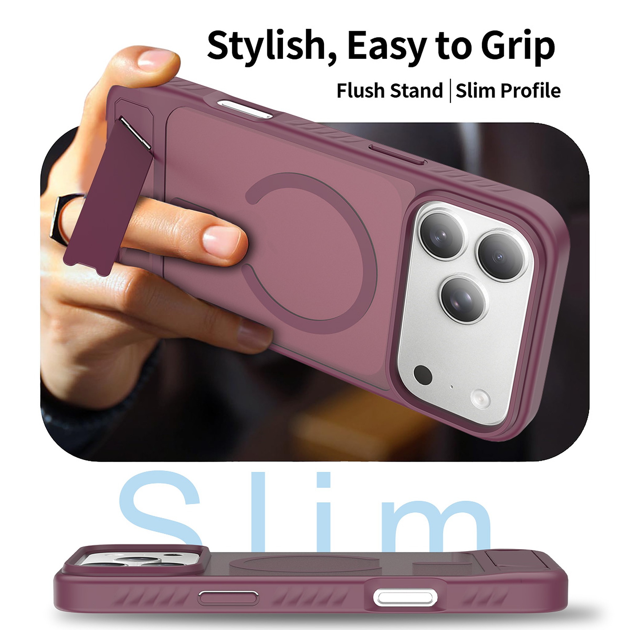 SendaFit Matte 45° Kickstand MagSafe Case for iPhone 18 Pro Max (Fits iPhone 17 Pro Max) detail 3