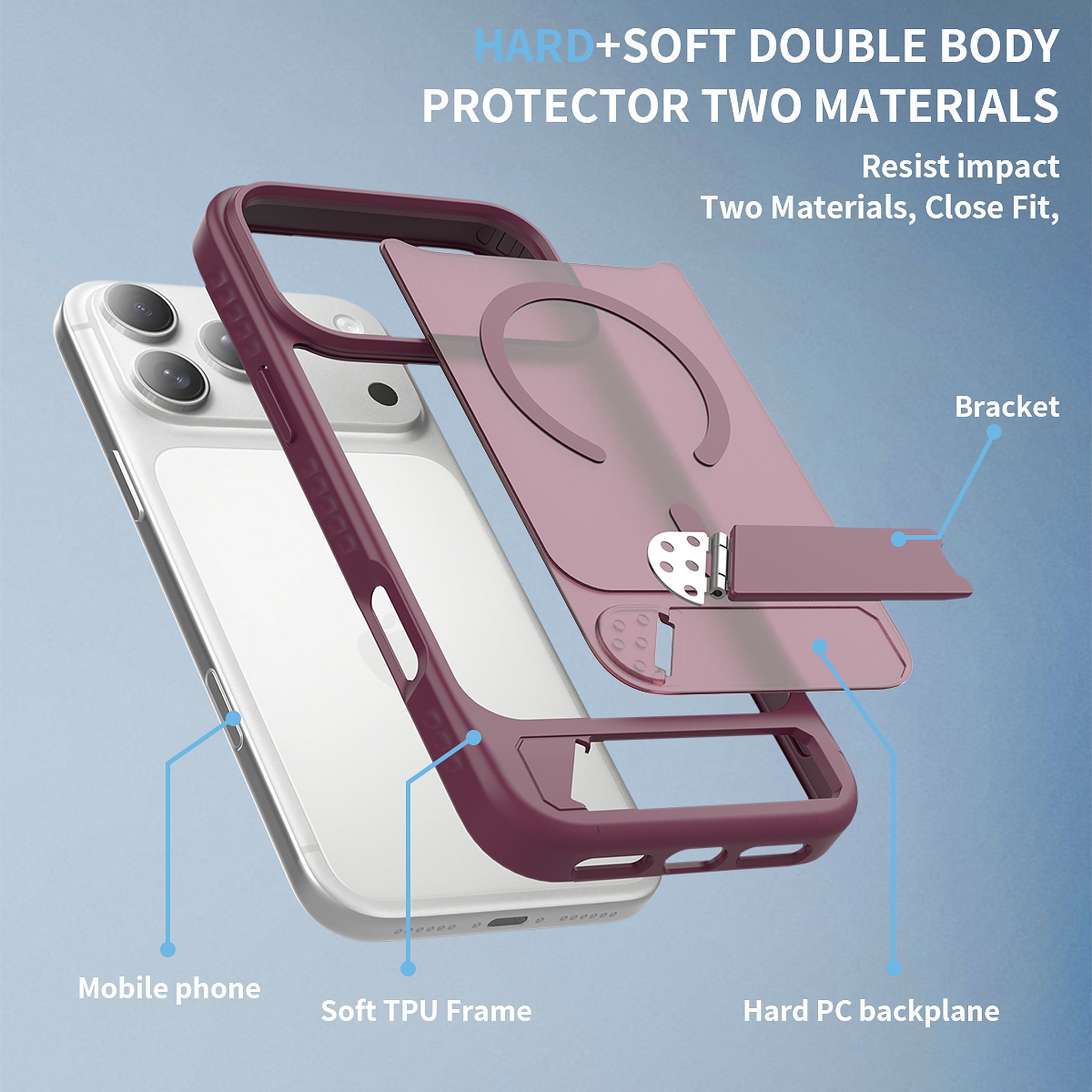 SendaFit Matte 45° Kickstand MagSafe Case for iPhone 18 Pro Max (Fits iPhone 17 Pro Max) detail 5