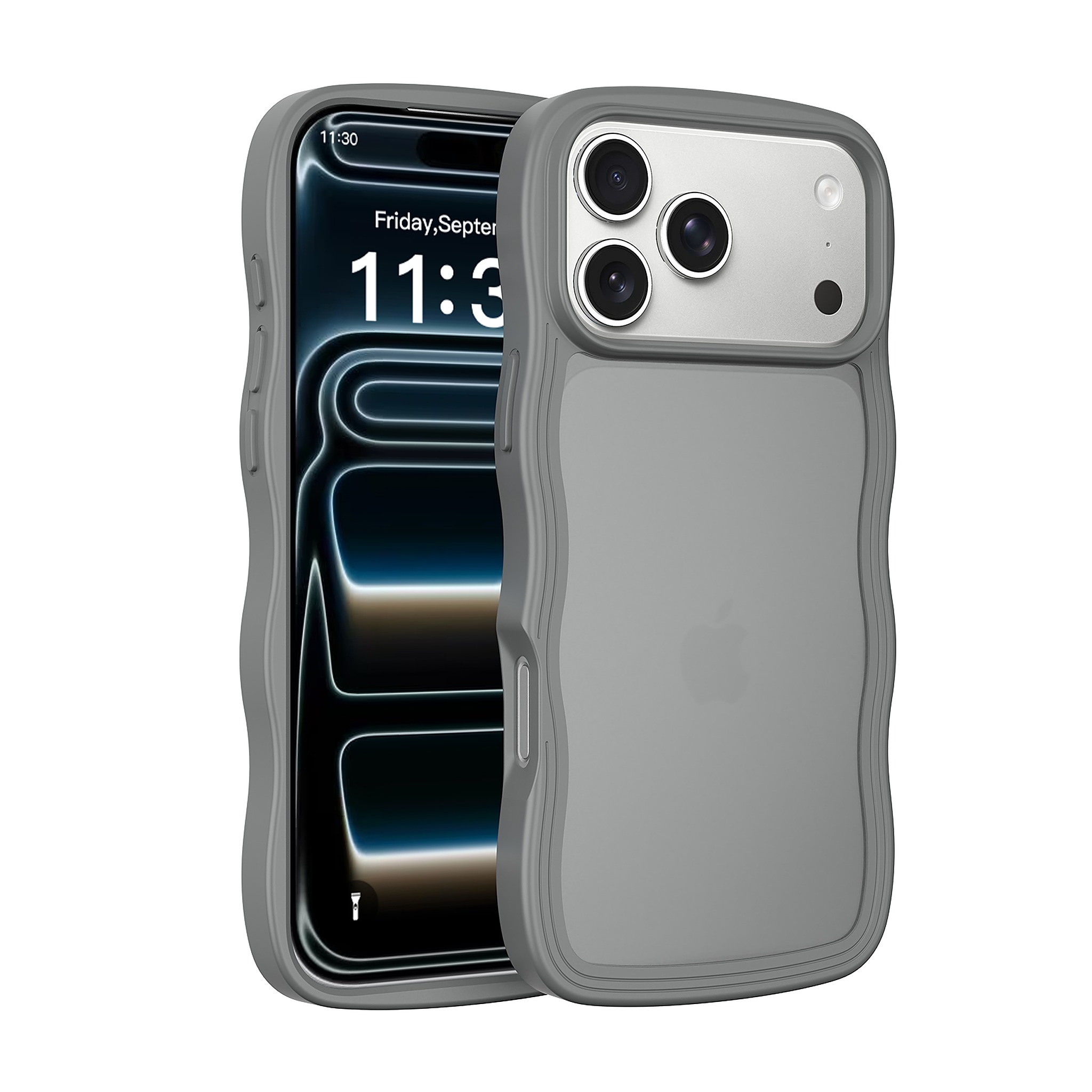 SendaFit Wavy Matte Two-in-One Case for iPhone 18 Pro Max (Fits iPhone 17 Pro Max) - Dark Gray