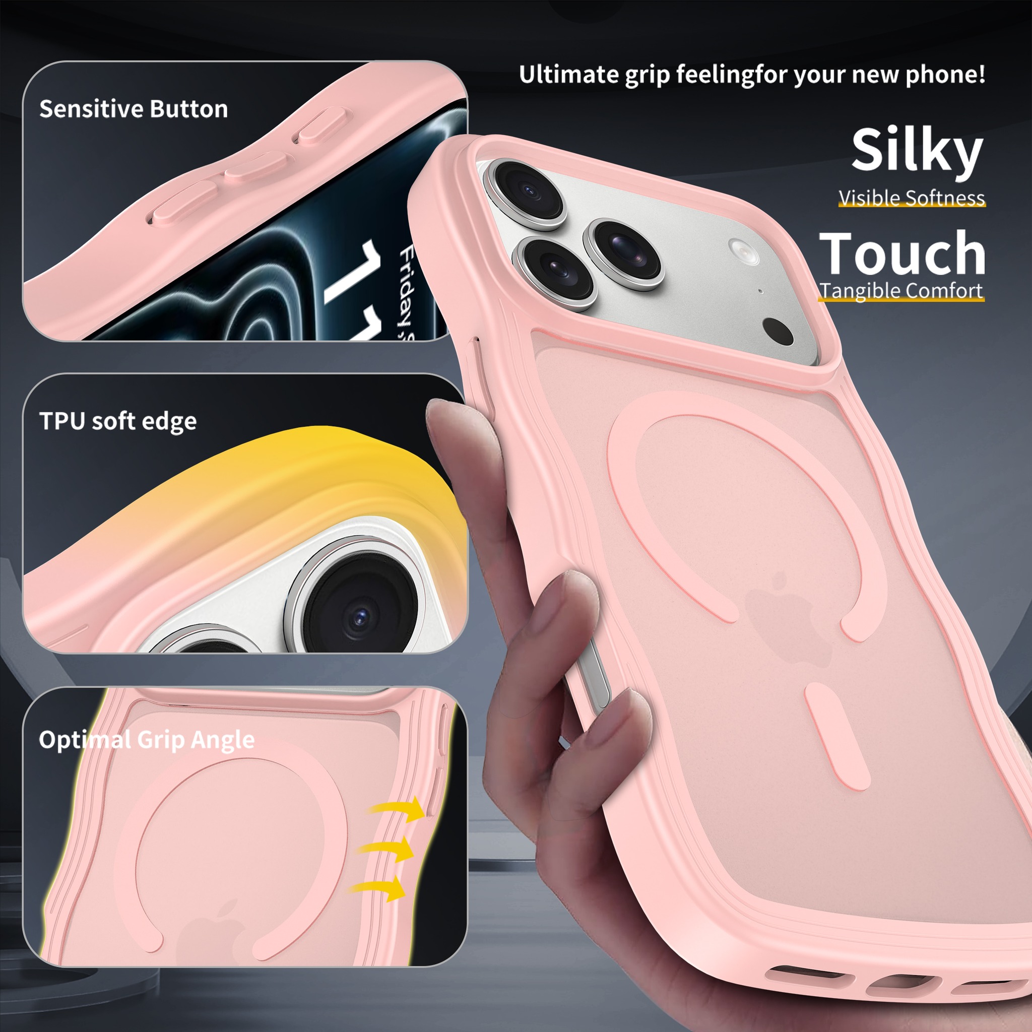 SendaFit Wavy Matte Two-in-One MagSafe Case for iPhone 18 Pro Max (Fits iPhone 17 Pro Max) (041 Batch) detail 3