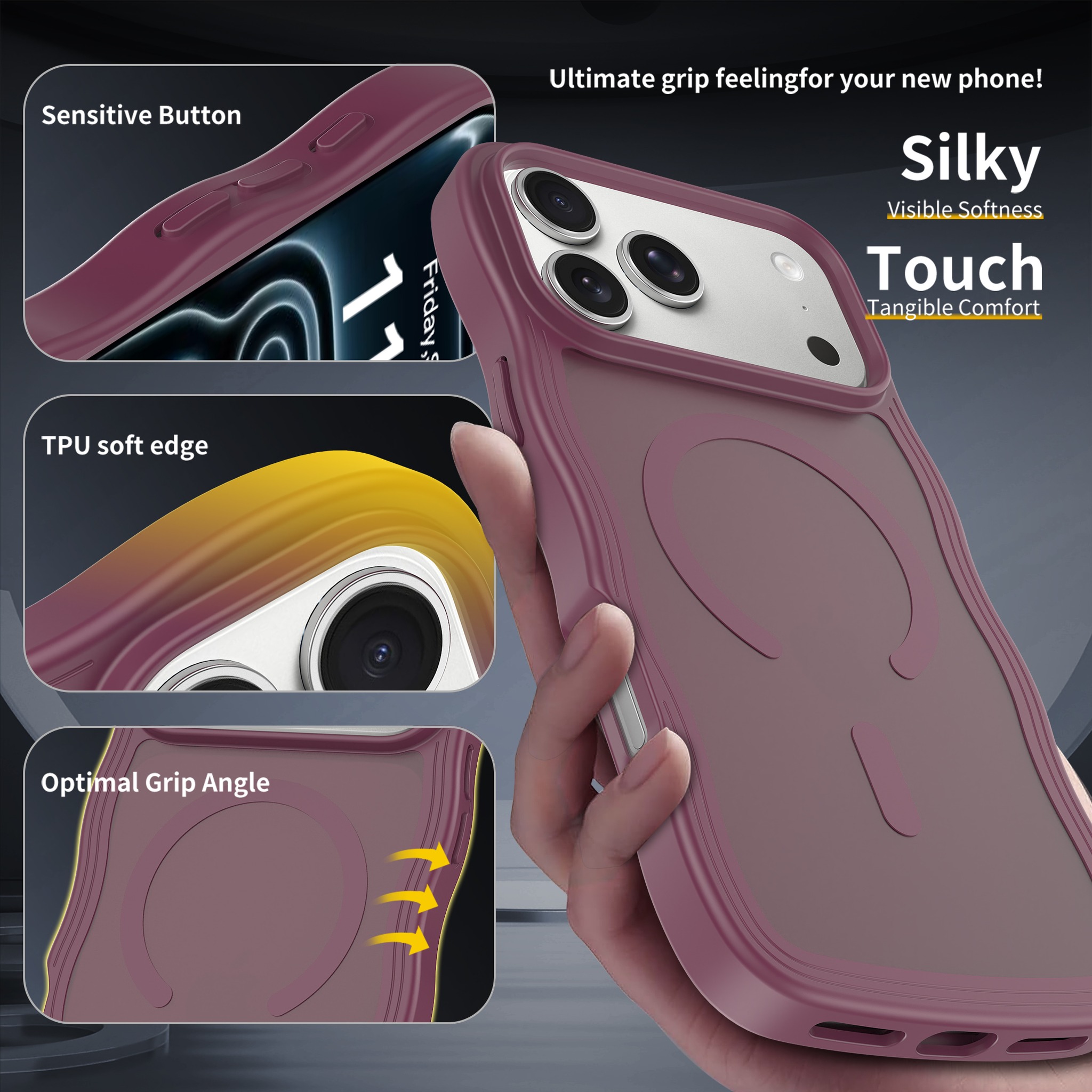 SendaFit Wavy Matte Two-in-One MagSafe Case for iPhone 18 Pro Max (Fits iPhone 17 Pro Max) (041 Batch) detail 5