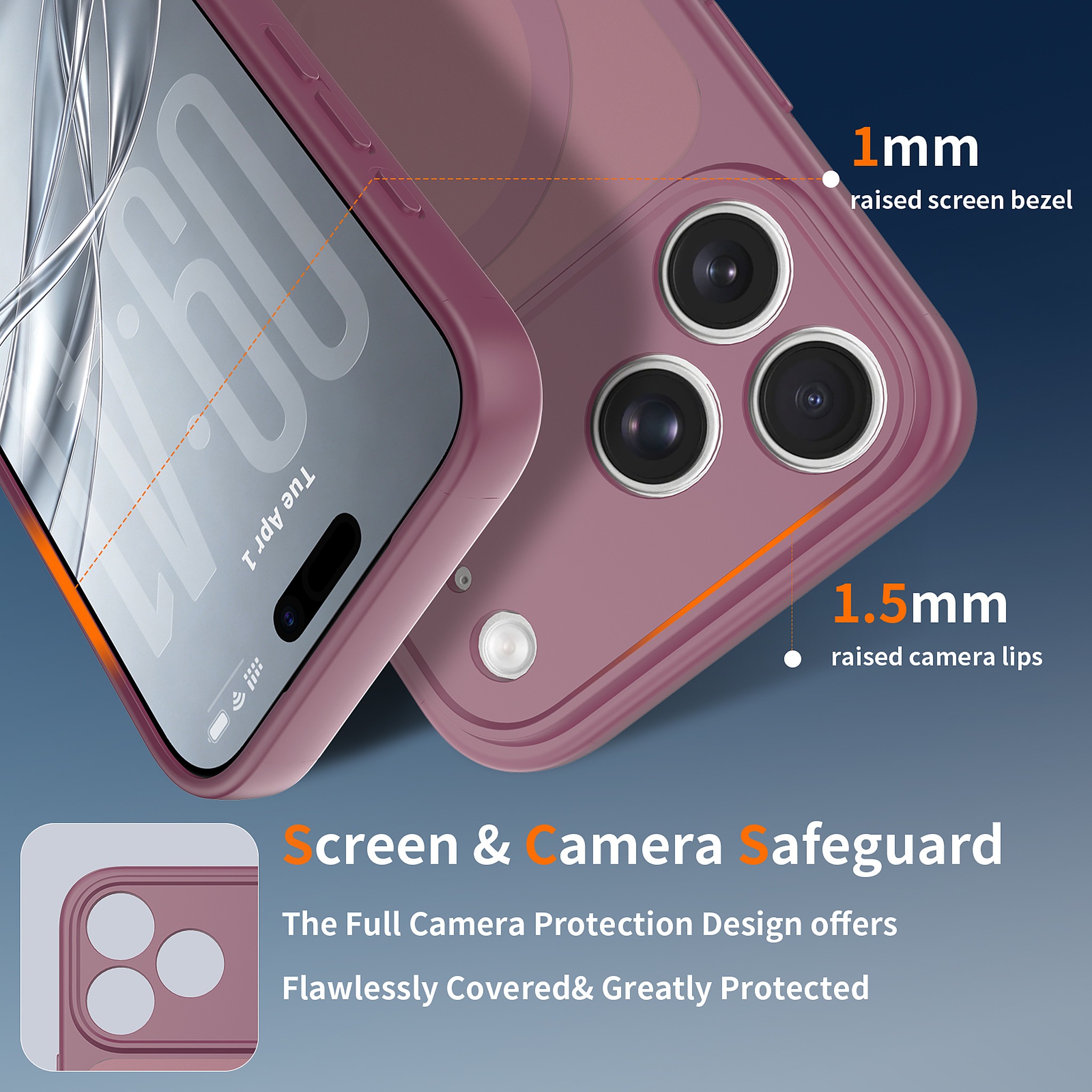 SendaFit Precise-Cutout Matte Skin-Feel MagSafe Case for iPhone 18 Pro Max detail 14