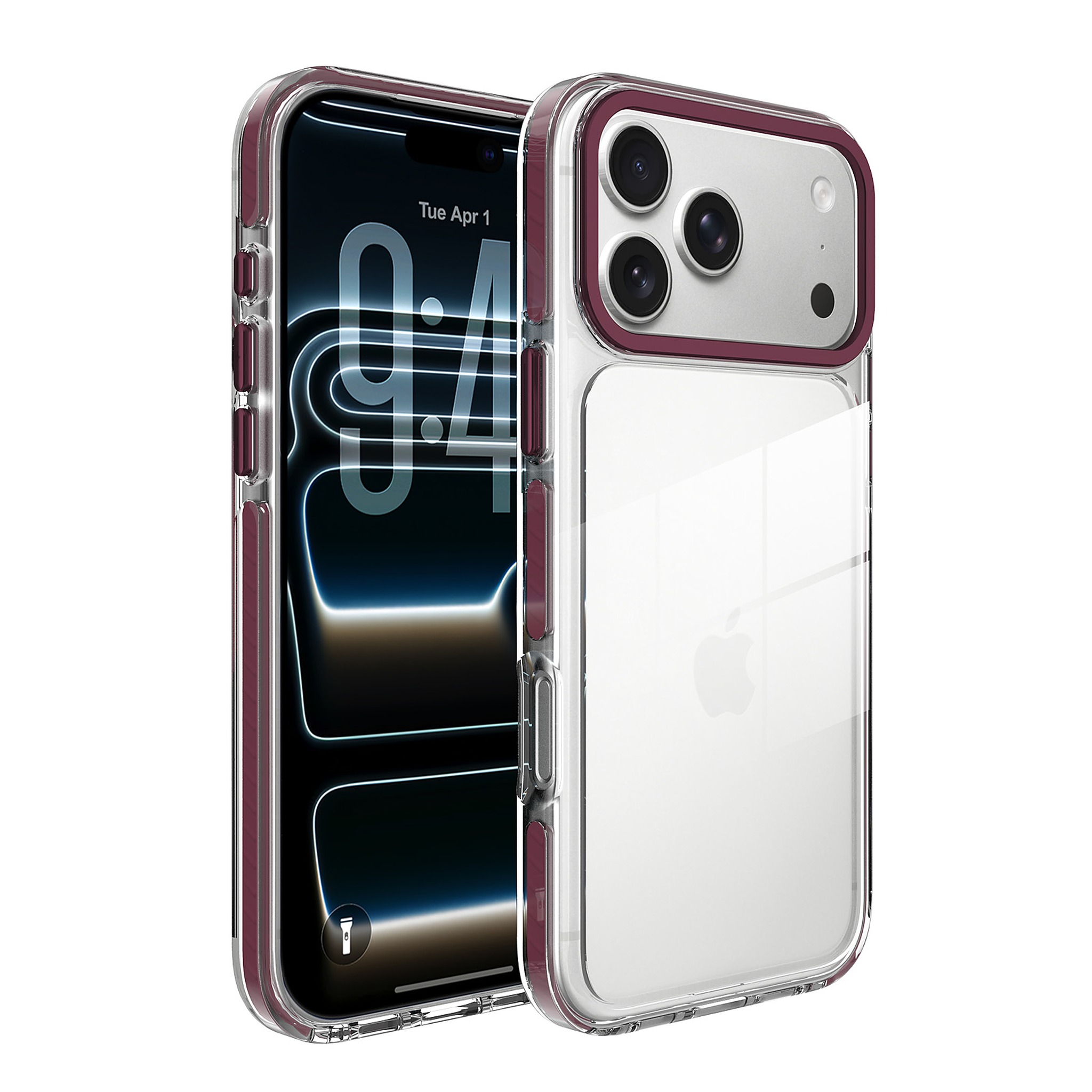SendaFit Iridescent Two-Tone Case for iPhone 18 Pro Max (Fits iPhone 17 Pro Max) - Cherry Red