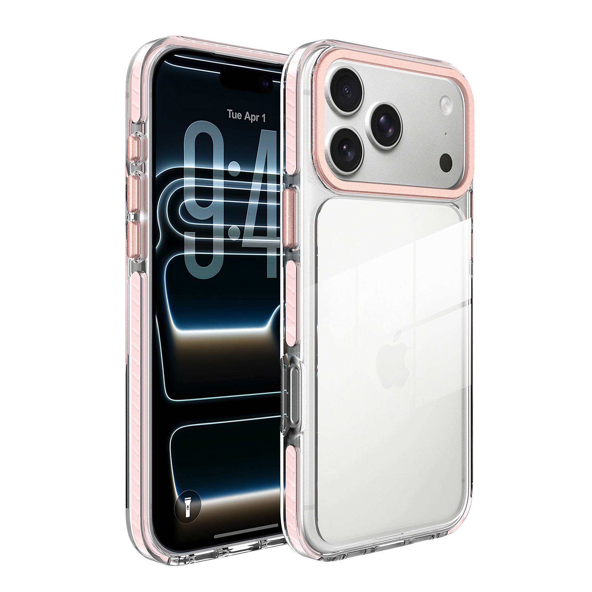 SendaFit Iridescent Two-Tone Case for iPhone 18 Pro Max (Fits iPhone 17 Pro Max) - Light Pink