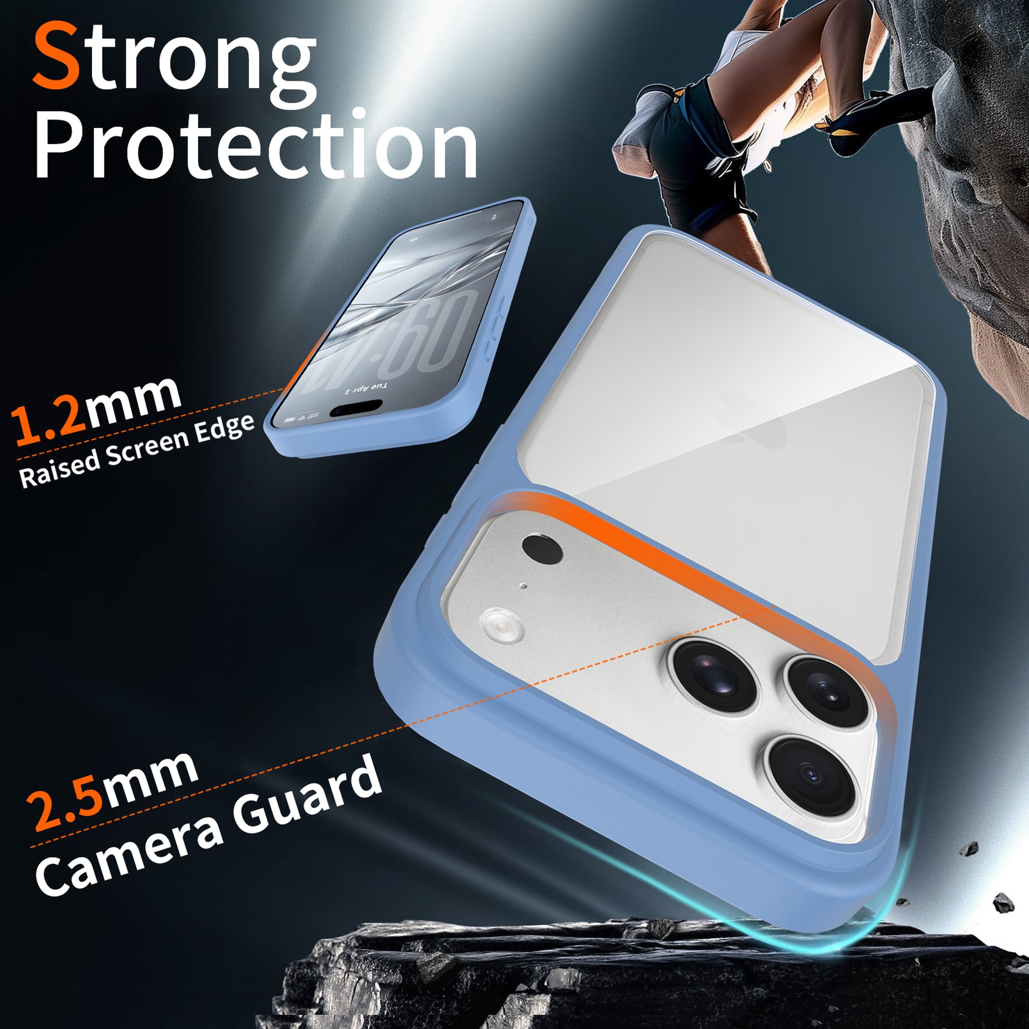 SendaFit Clear Two-in-One Camera-Button Case for iPhone 17 Pro Max & 18 Pro Max detail 1