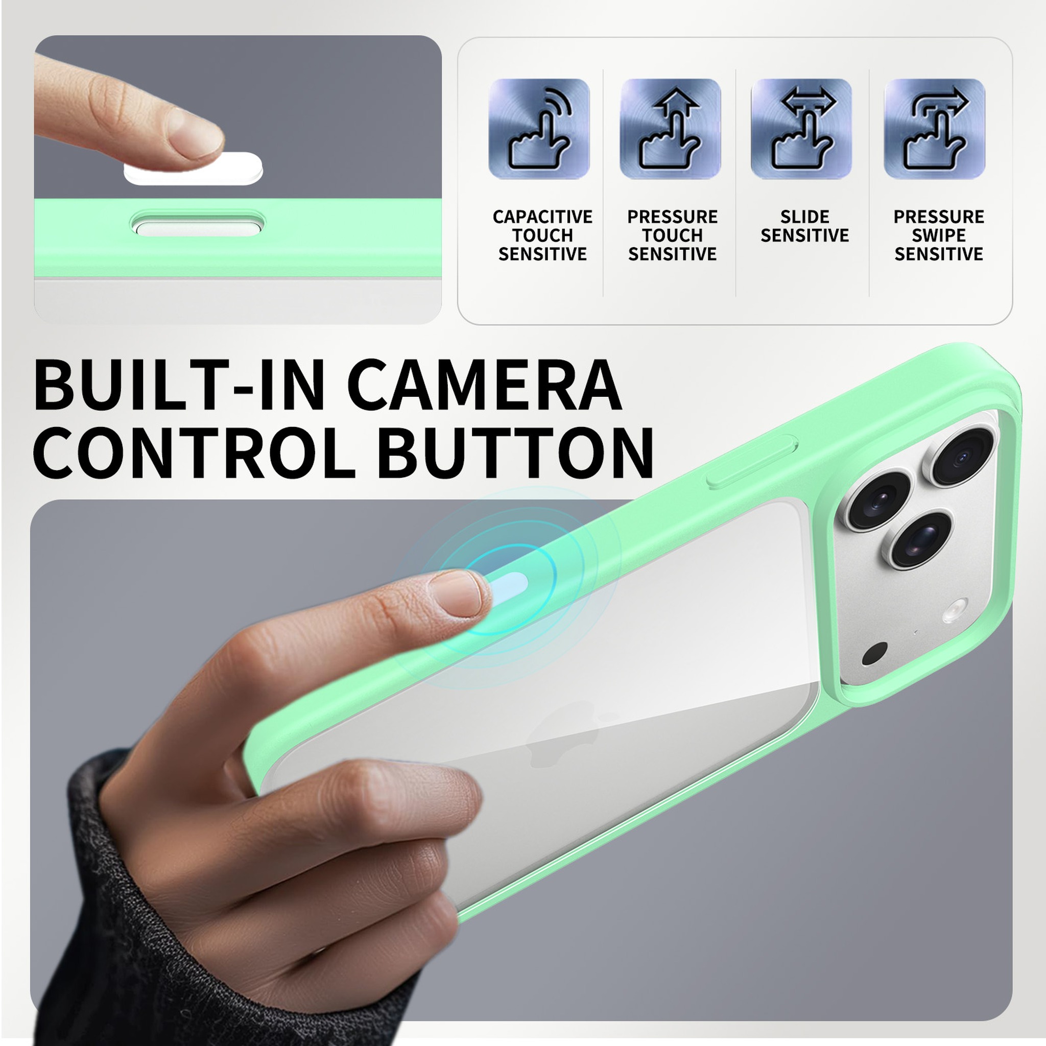 SendaFit Clear Two-in-One Camera-Button Case for iPhone 17 Pro Max & 18 Pro Max detail 59