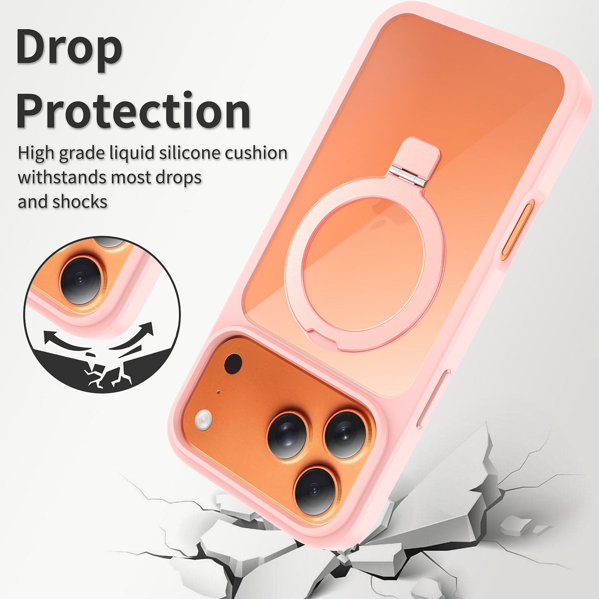 SendaFit Clear Racket-Stand Case for iPhone 17 Pro Max & 18 Pro Max detail 1