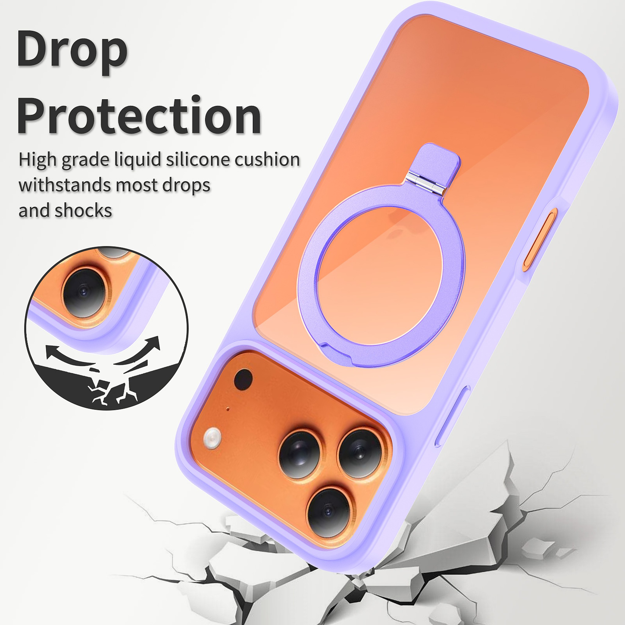 SendaFit Clear Racket-Stand Case for iPhone 17 Pro Max & 18 Pro Max detail 2