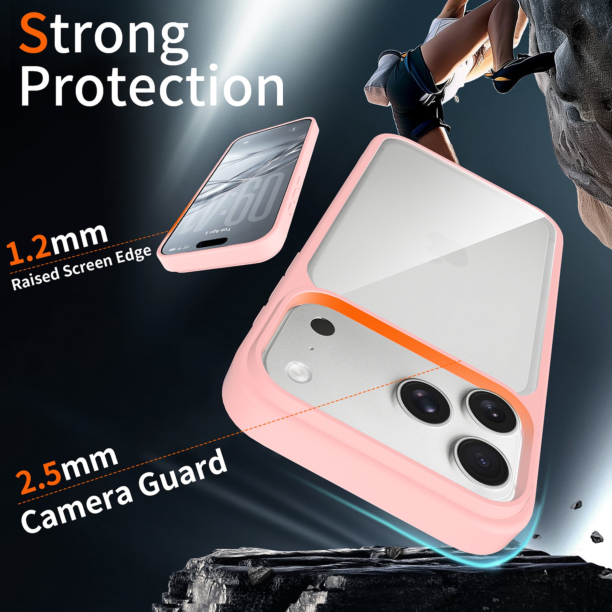 SendaFit Clear Two-in-One Touch Camera-Button Case for iPhone 18 Pro Max (Fits iPhone 17 Pro Max) detail 13