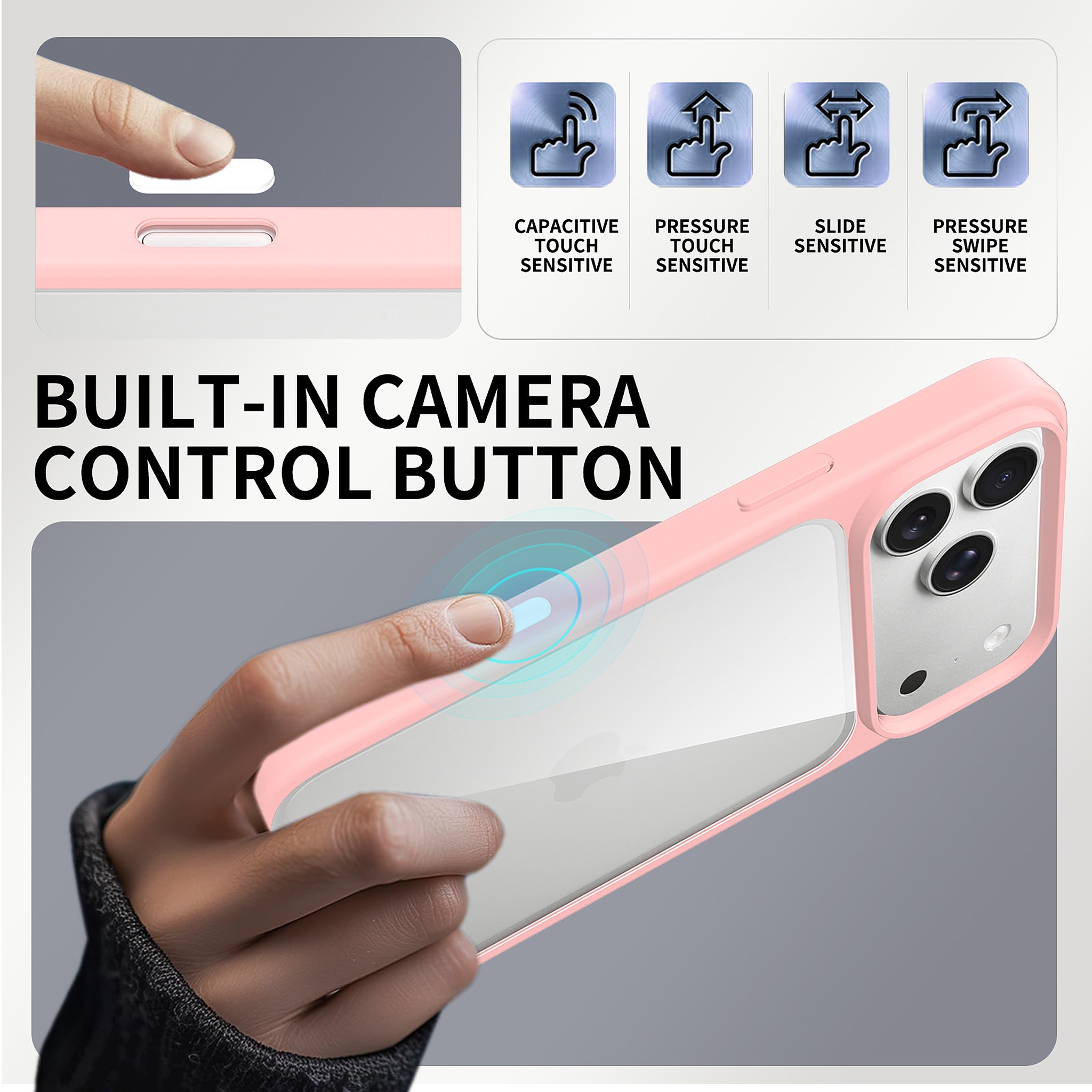 SendaFit Clear Two-in-One Touch Camera-Button Case for iPhone 18 Pro Max (Fits iPhone 17 Pro Max) detail 19