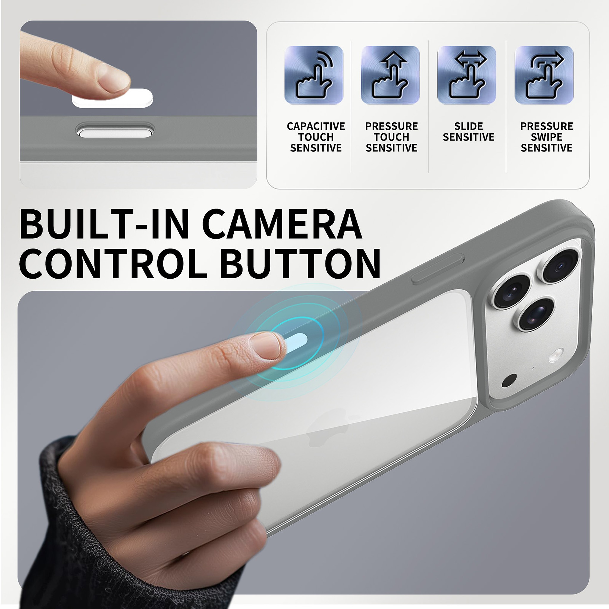 SendaFit Clear Two-in-One Touch Camera-Button Case for iPhone 18 Pro Max (Fits iPhone 17 Pro Max) detail 25