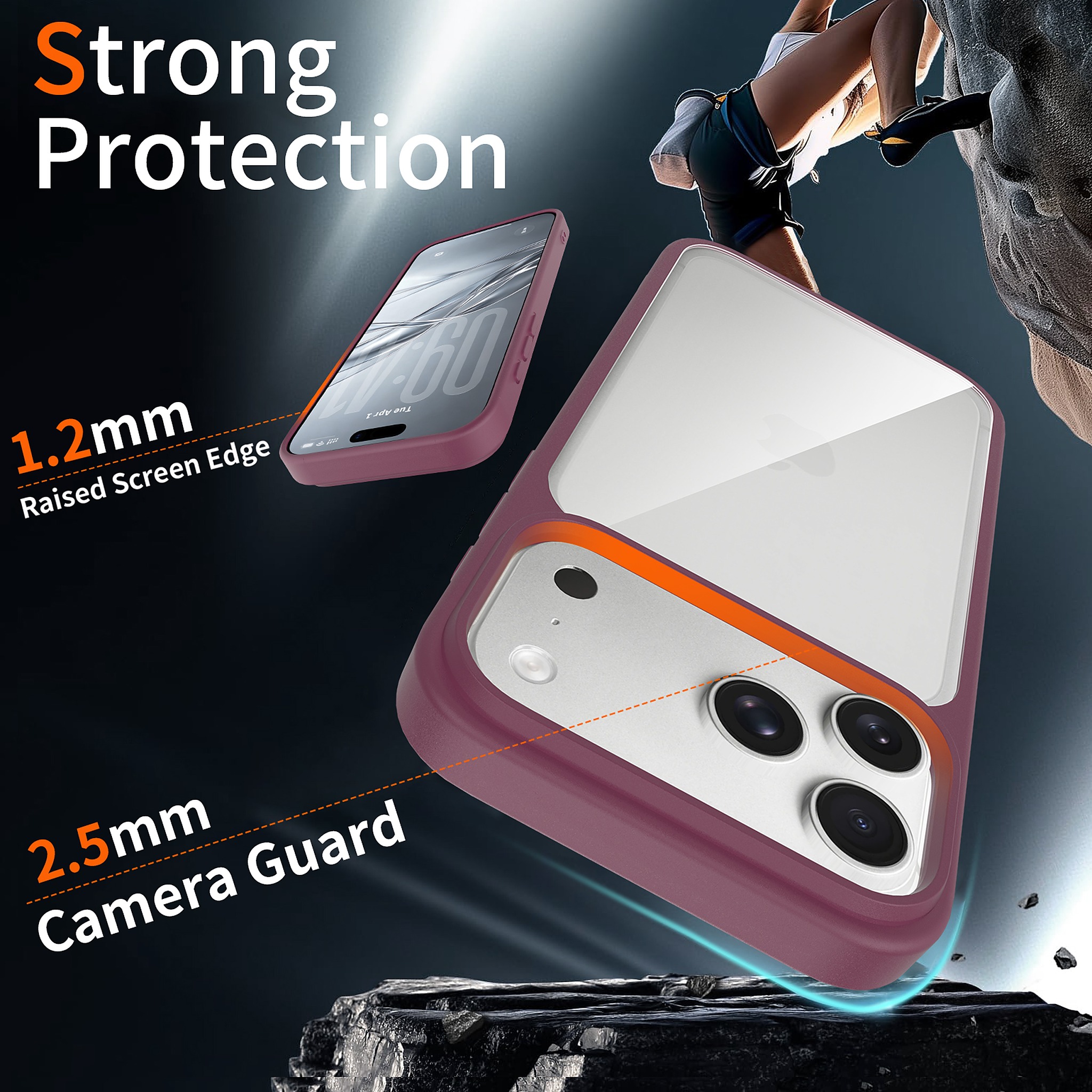 SendaFit Clear Two-in-One Touch Camera-Button Case for iPhone 18 Pro Max (Fits iPhone 17 Pro Max) detail 47