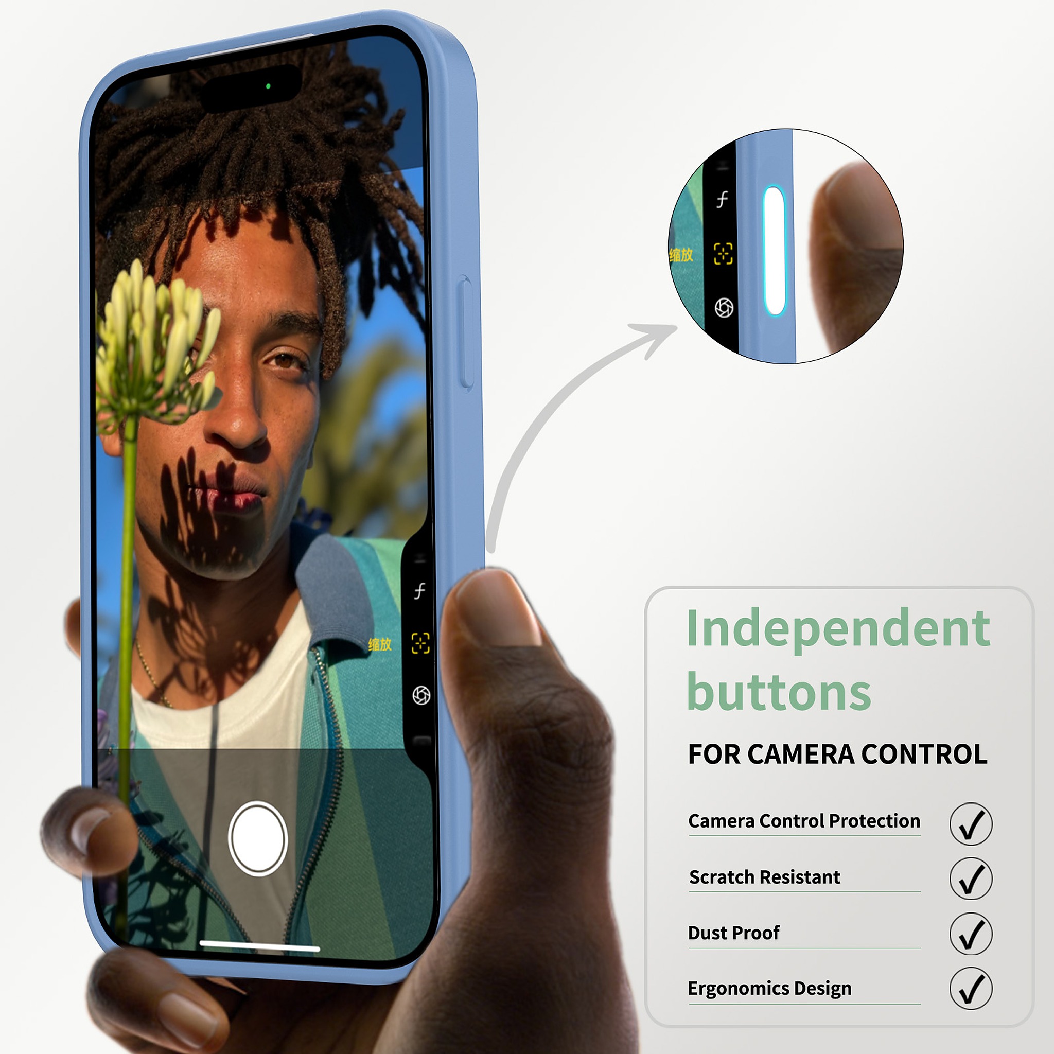 SendaFit Clear Two-in-One Touch Camera-Button Case for iPhone 18 Pro Max (Fits iPhone 17 Pro Max) detail 5