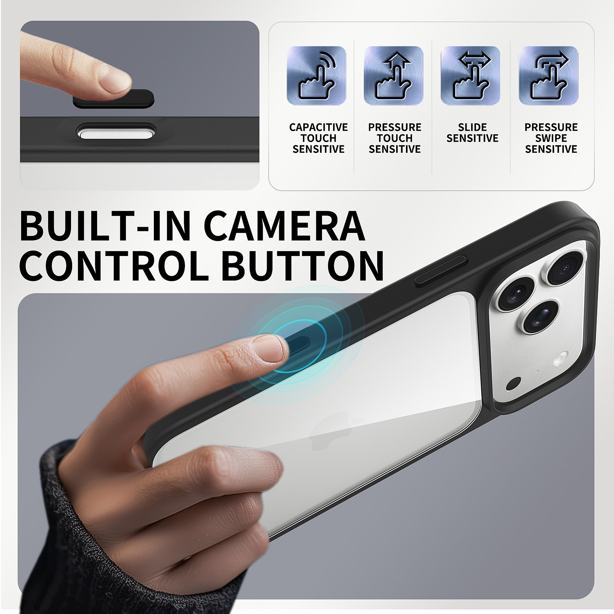 SendaFit Clear Two-in-One Touch Camera-Button Case for iPhone 18 Pro Max (Fits iPhone 17 Pro Max) detail 60