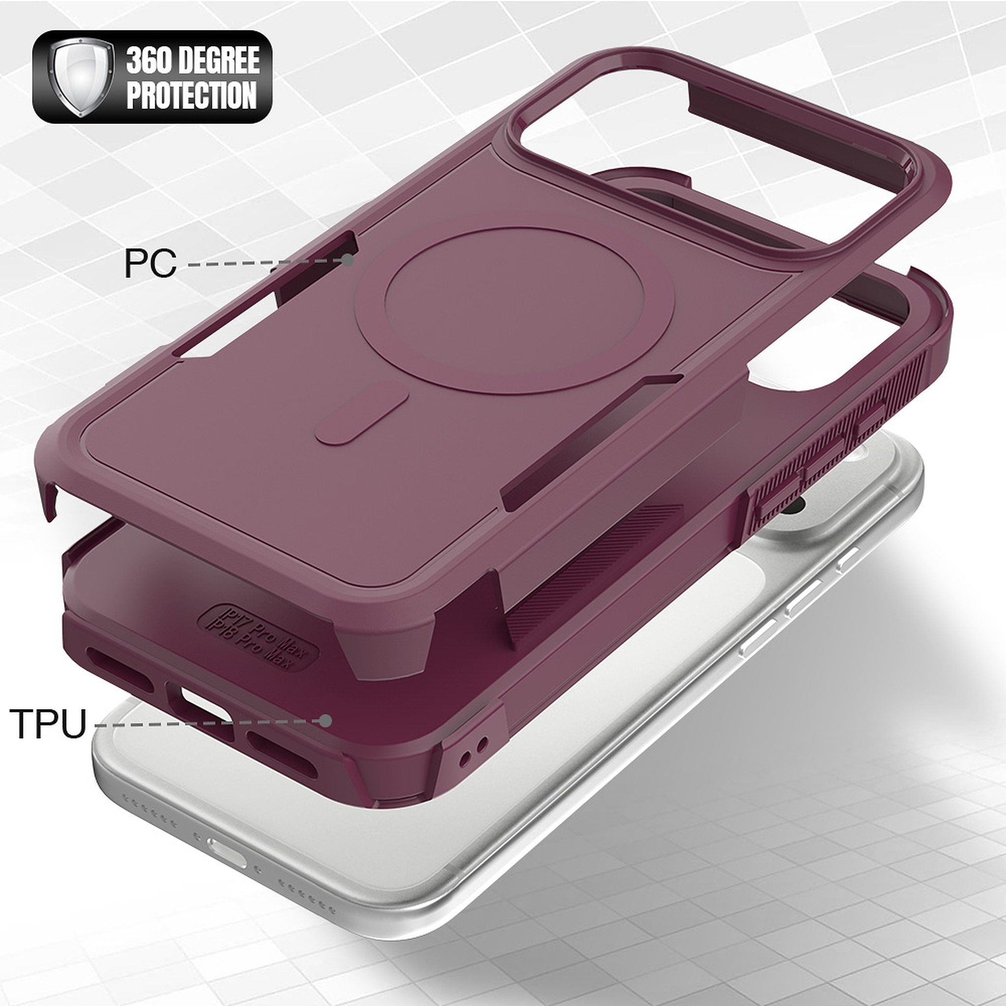 SendaFit Rugged Dual-Layer MagSafe Case for iPhone 18 Pro Max (Fits iPhone 17 Pro Max) detail 14