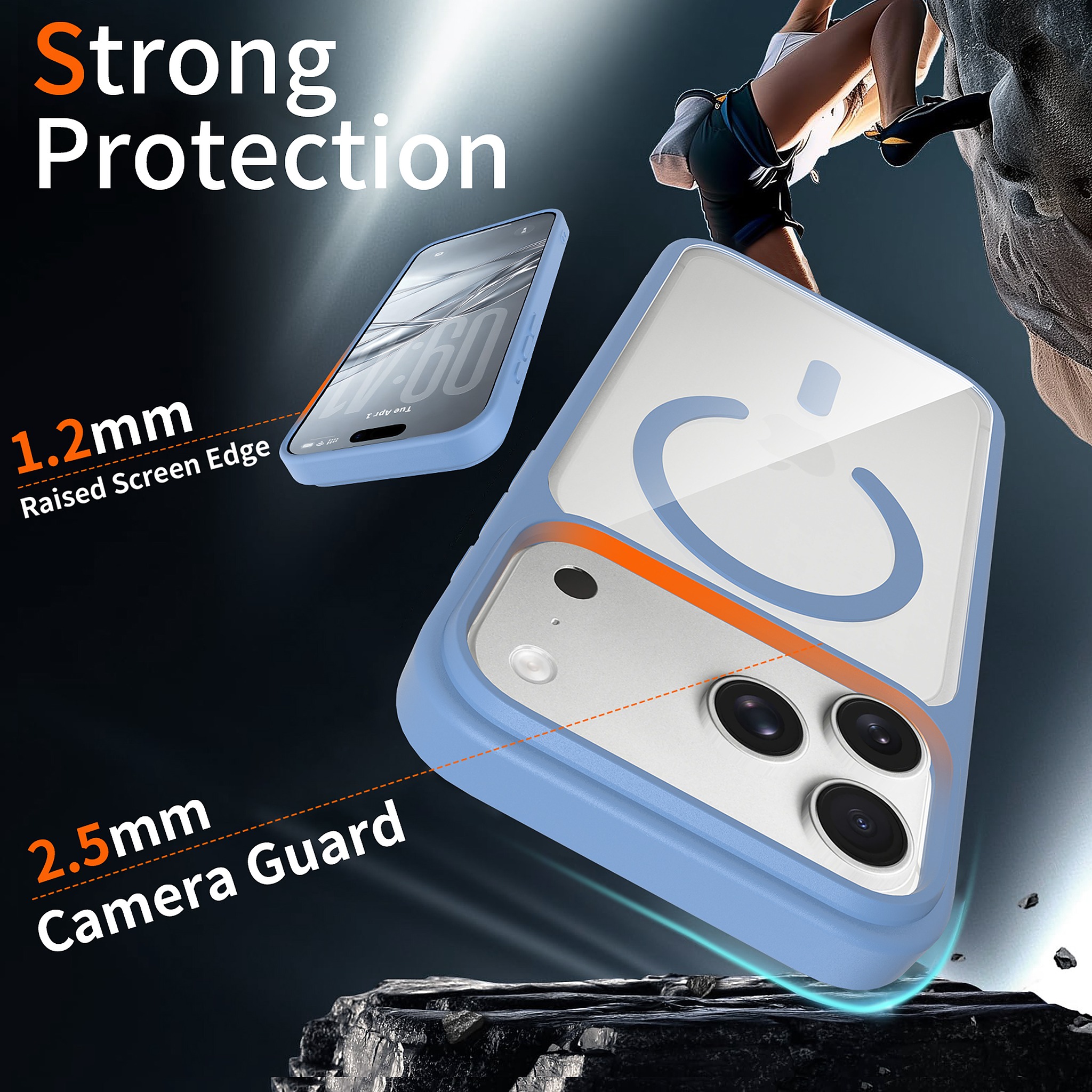 SendaFit Clear Two-in-One Touch Camera-Button MagSafe Case for iPhone 18 Pro Max (Fits iPhone 17 Pro Max) detail 1