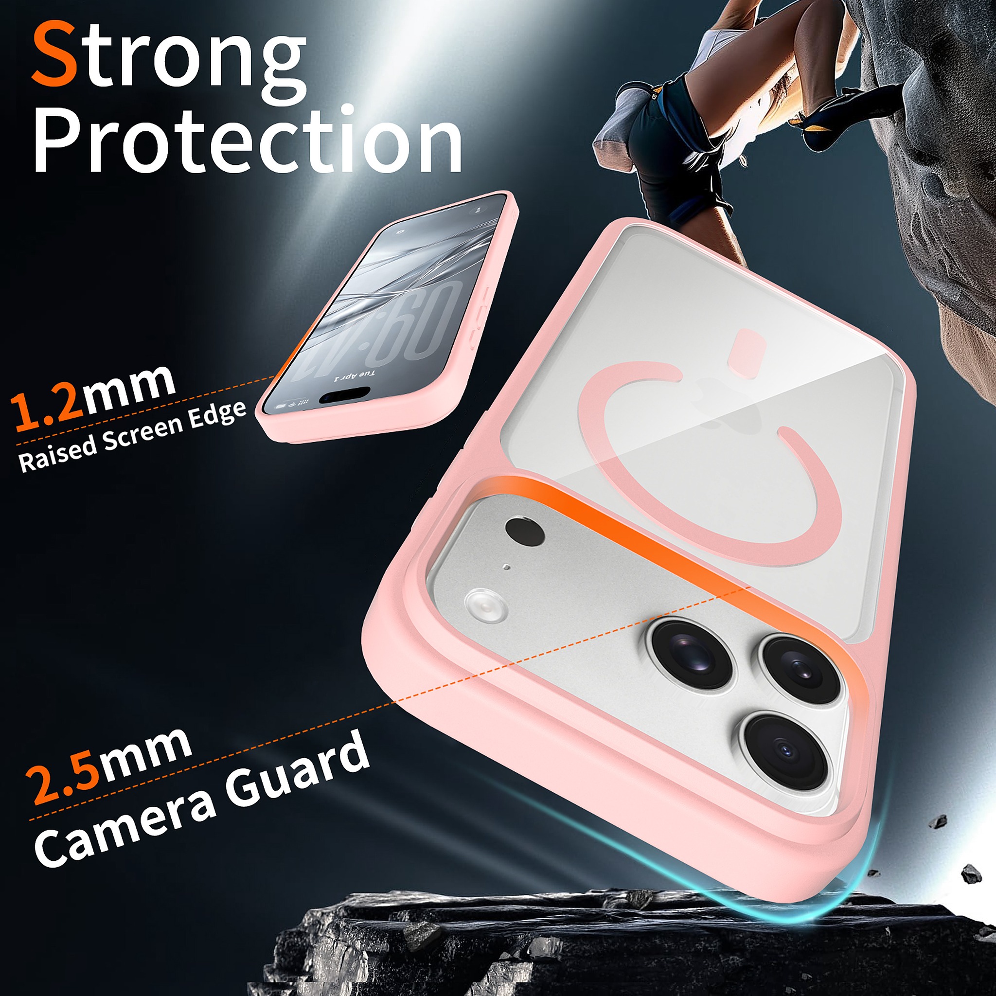 SendaFit Clear Two-in-One Touch Camera-Button MagSafe Case for iPhone 18 Pro Max (Fits iPhone 17 Pro Max) detail 11