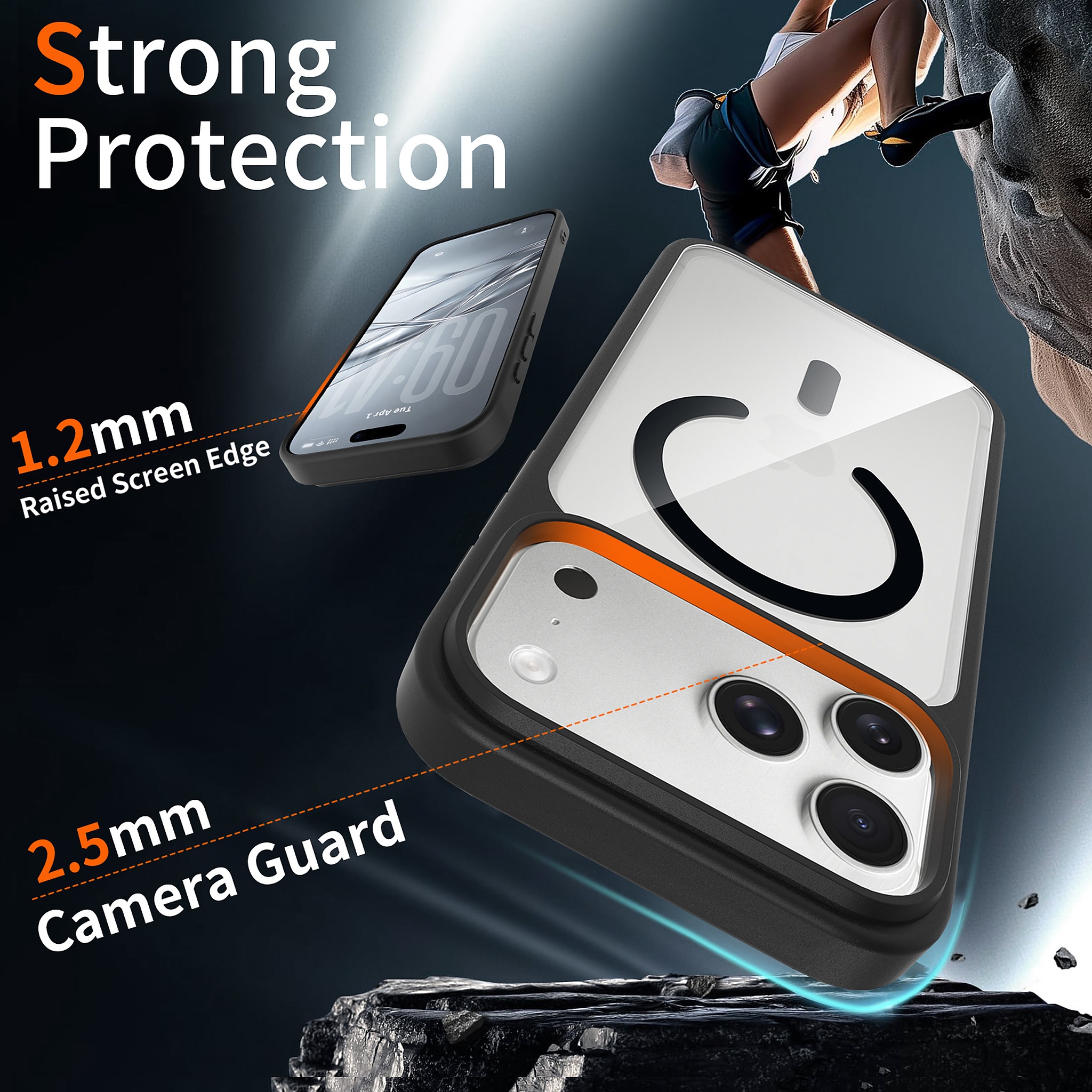 SendaFit Clear Two-in-One Touch Camera-Button MagSafe Case for iPhone 18 Pro Max (Fits iPhone 17 Pro Max) detail 13