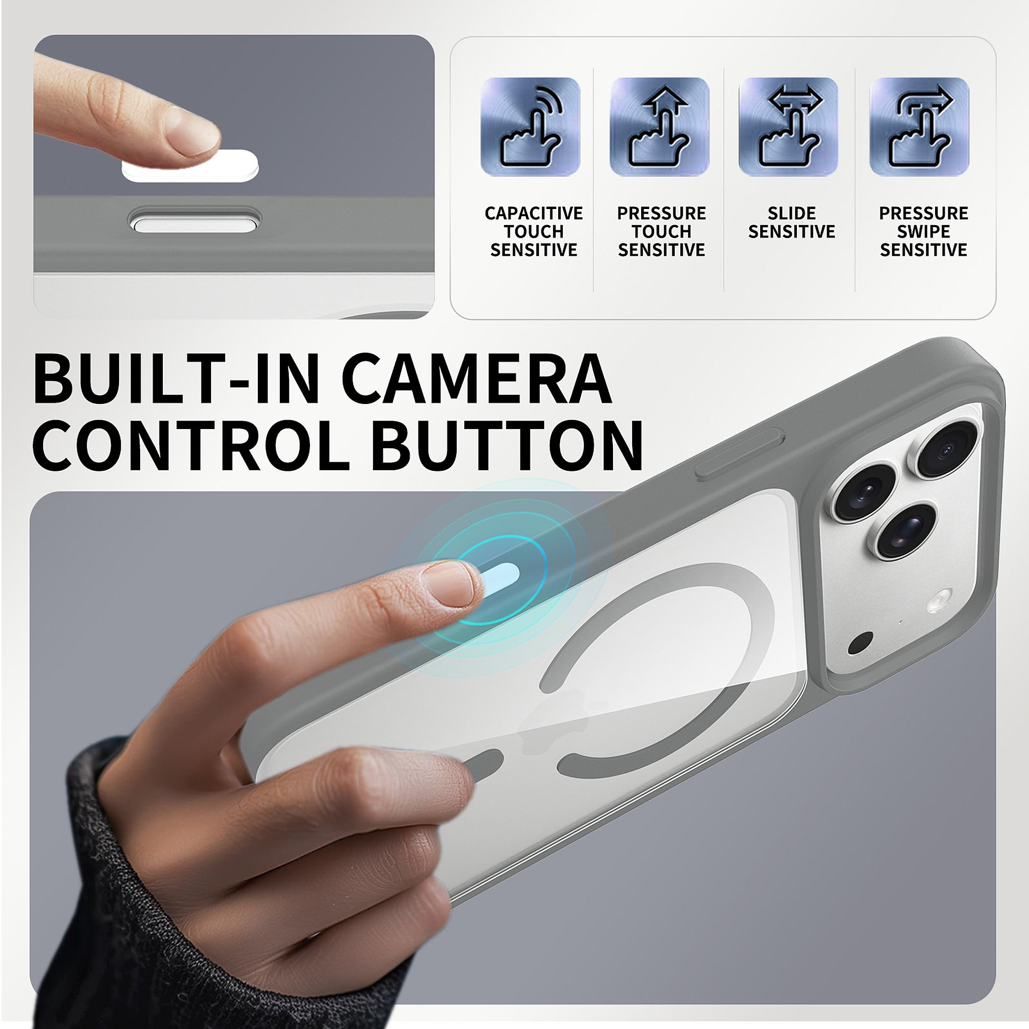 SendaFit Clear Two-in-One Touch Camera-Button MagSafe Case for iPhone 18 Pro Max (Fits iPhone 17 Pro Max) detail 22