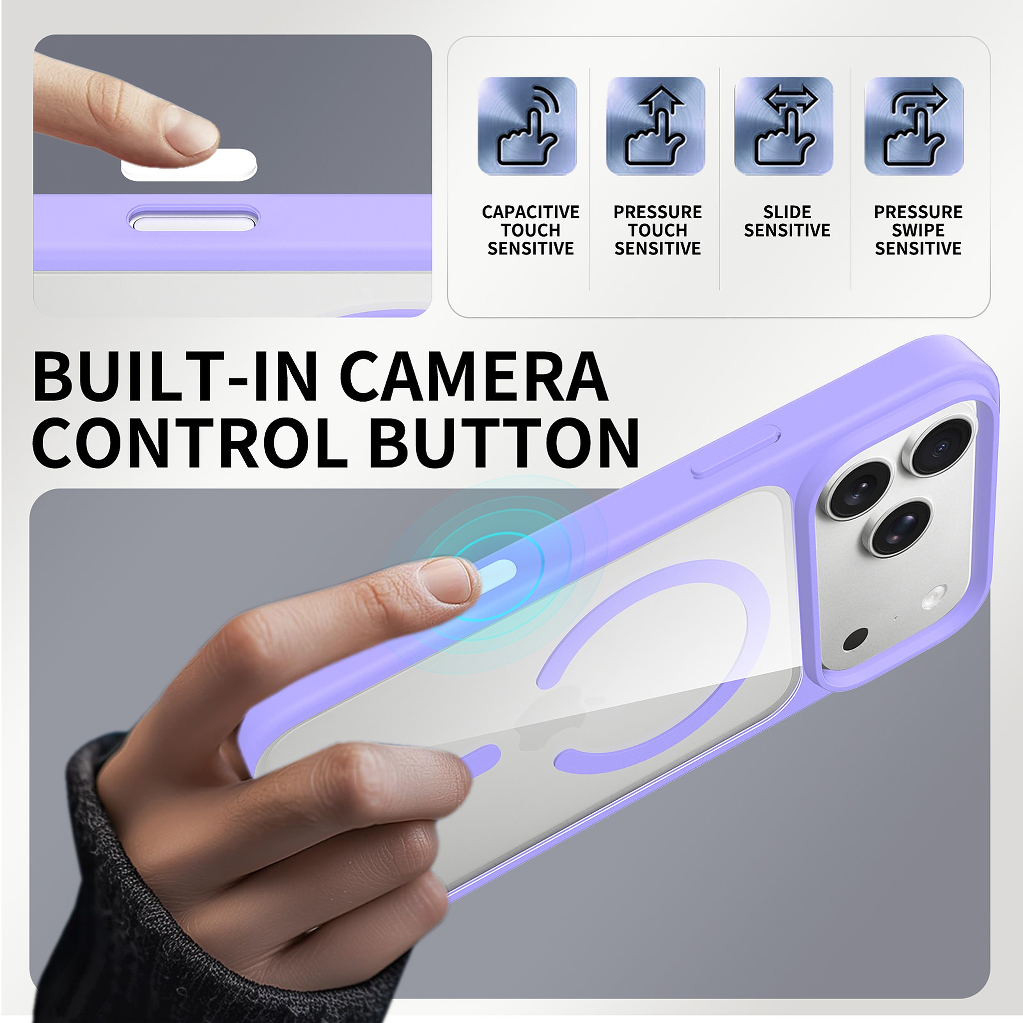 SendaFit Clear Two-in-One Touch Camera-Button MagSafe Case for iPhone 18 Pro Max (Fits iPhone 17 Pro Max) detail 32