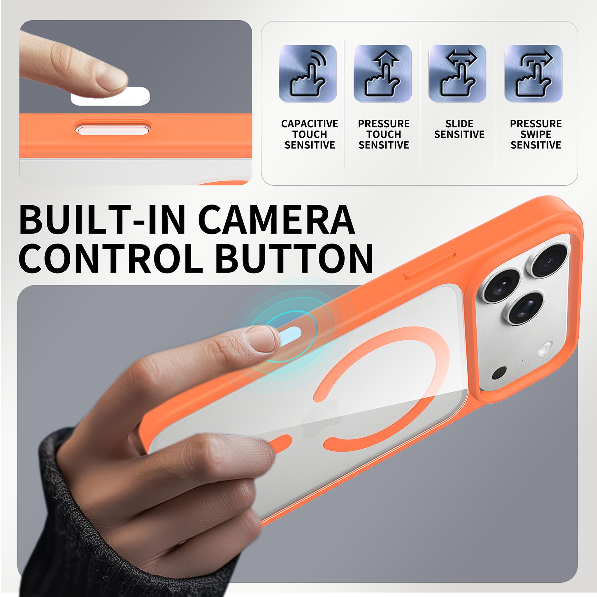 SendaFit Clear Two-in-One Touch Camera-Button MagSafe Case for iPhone 18 Pro Max (Fits iPhone 17 Pro Max) detail 38