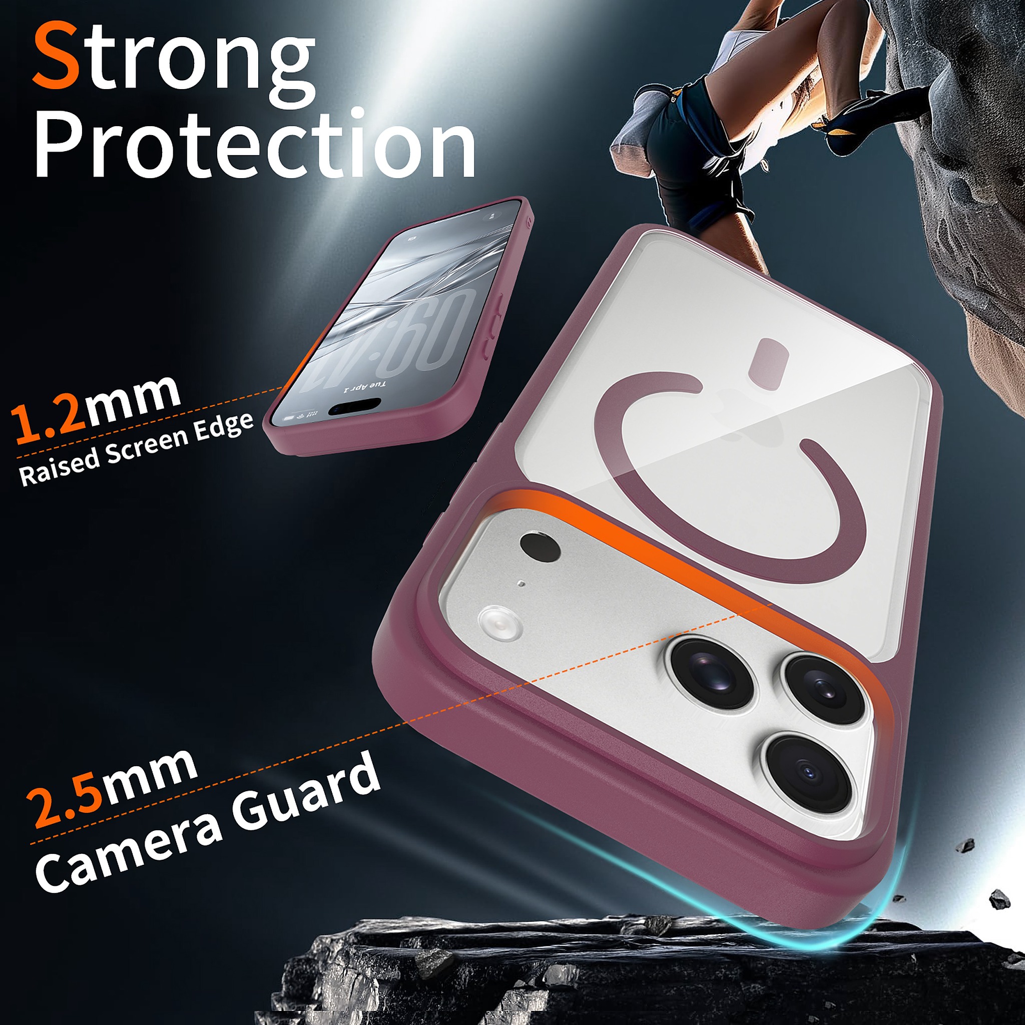 SendaFit Clear Two-in-One Touch Camera-Button MagSafe Case for iPhone 18 Pro Max (Fits iPhone 17 Pro Max) detail 39