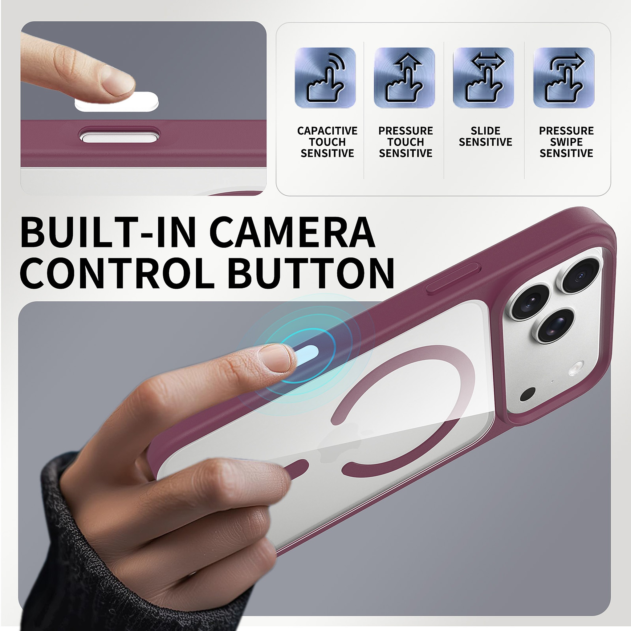 SendaFit Clear Two-in-One Touch Camera-Button MagSafe Case for iPhone 18 Pro Max (Fits iPhone 17 Pro Max) detail 44