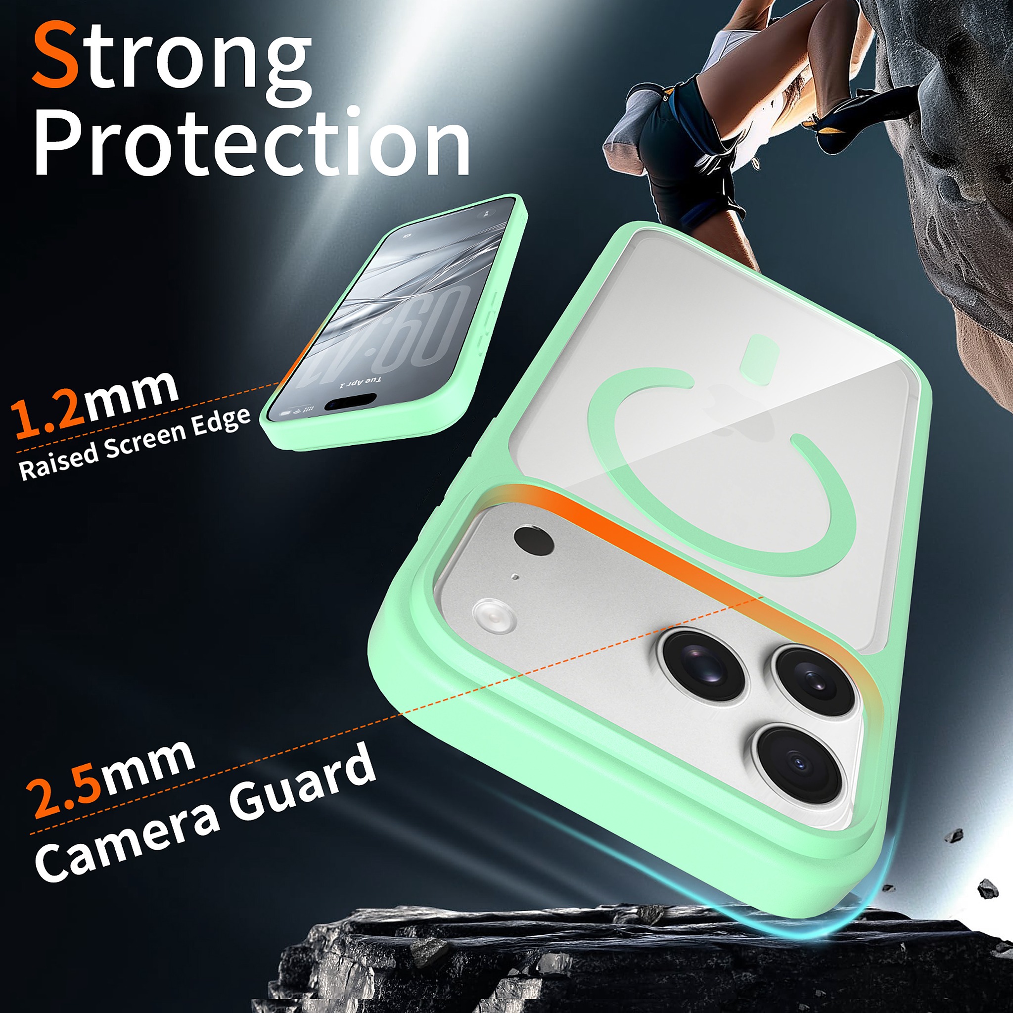 SendaFit Clear Two-in-One Touch Camera-Button MagSafe Case for iPhone 18 Pro Max (Fits iPhone 17 Pro Max) detail 45