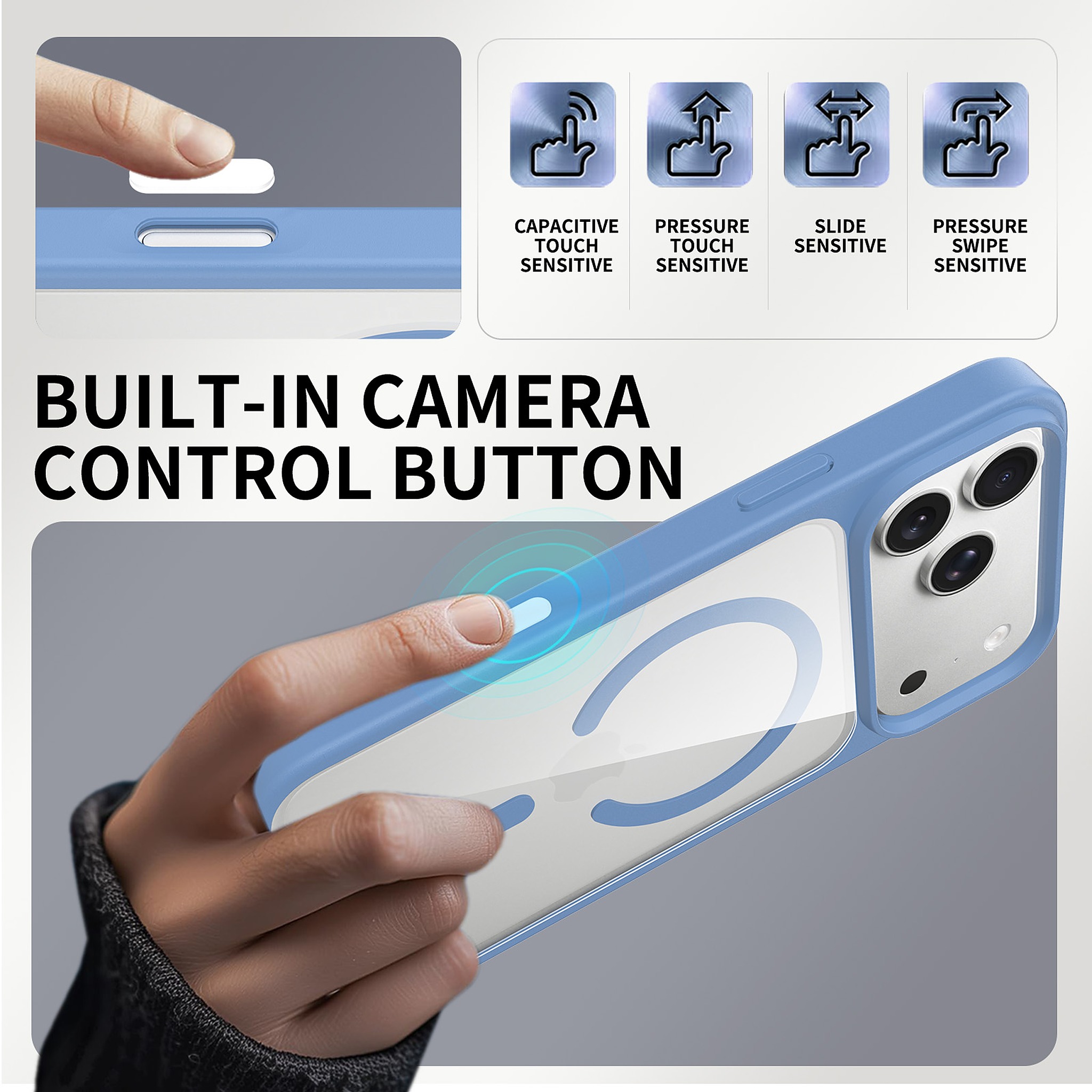 SendaFit Clear Two-in-One Touch Camera-Button MagSafe Case for iPhone 18 Pro Max (Fits iPhone 17 Pro Max) detail 5