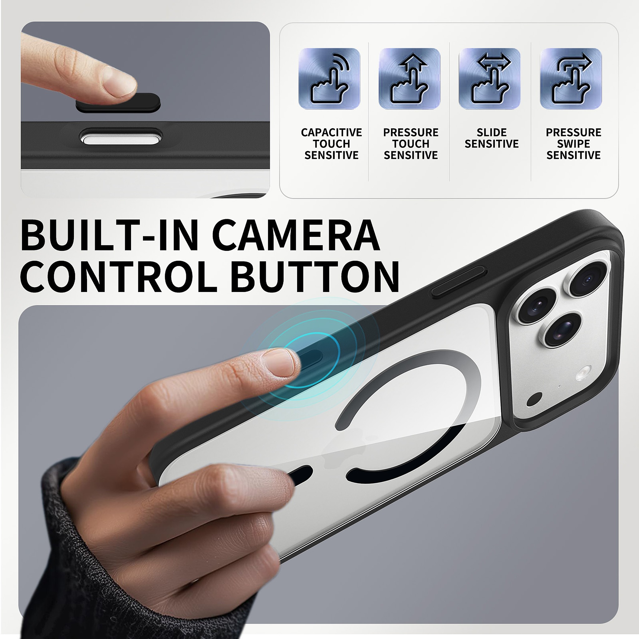 SendaFit Clear Two-in-One Touch Camera-Button MagSafe Case for iPhone 18 Pro Max (Fits iPhone 17 Pro Max) detail 50