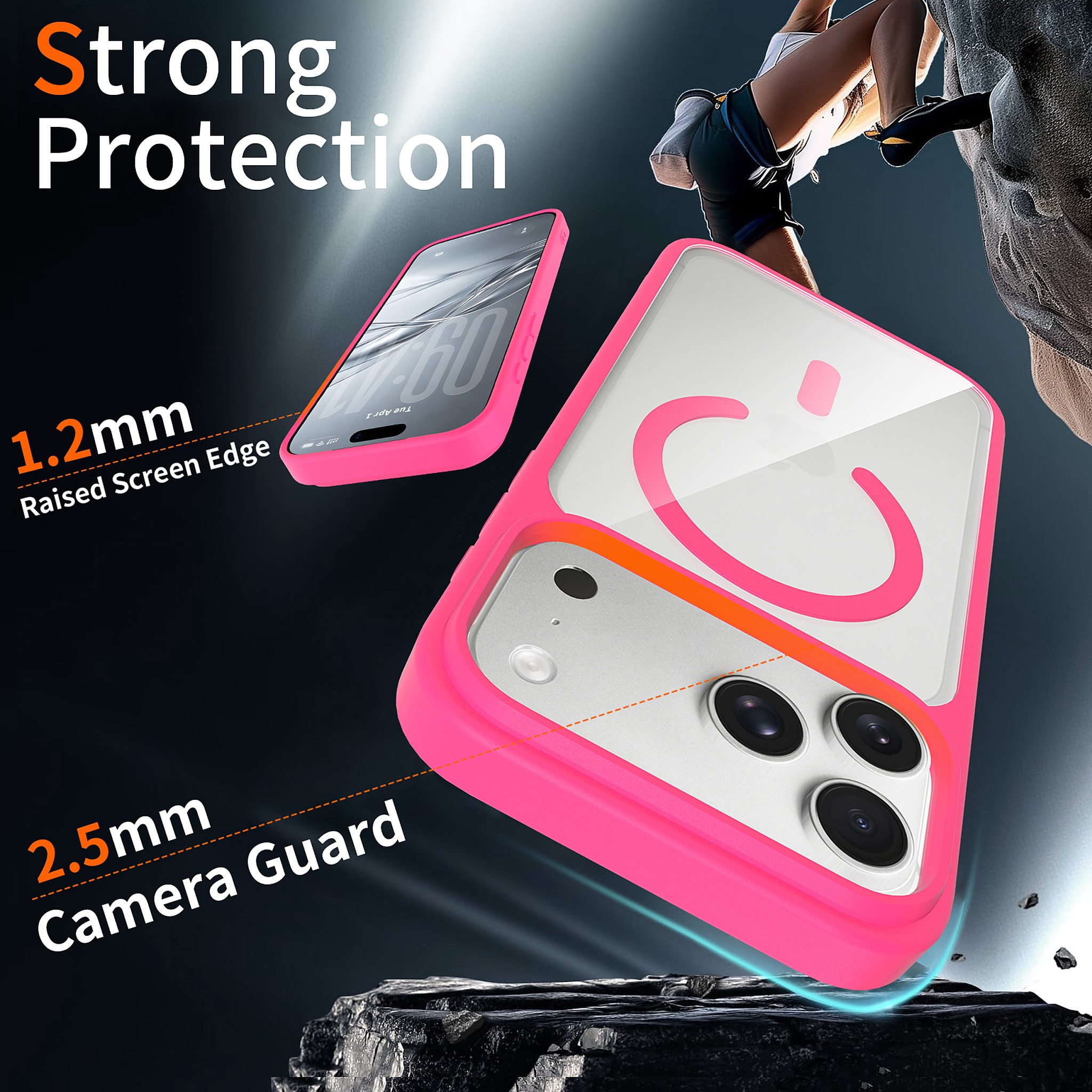 SendaFit Clear Two-in-One Touch Camera-Button MagSafe Case for iPhone 18 Pro Max (Fits iPhone 17 Pro Max) detail 6