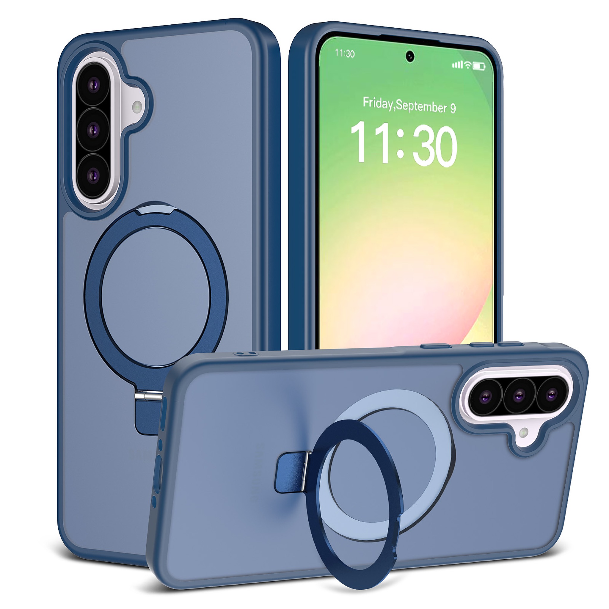 SendaFit Matte Skin-Feel Racket-Stand Case for Galaxy A36 (A56) - Royal Blue