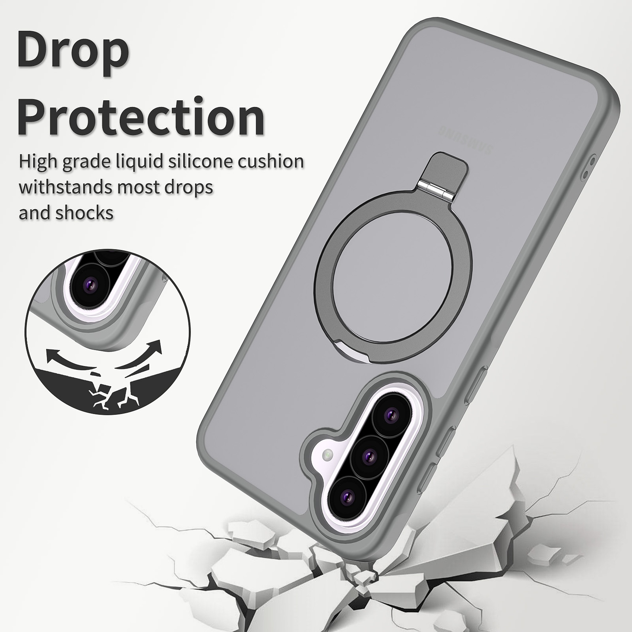 SendaFit Matte Skin-Feel Racket-Stand Case for Galaxy A36 (A56) detail 5